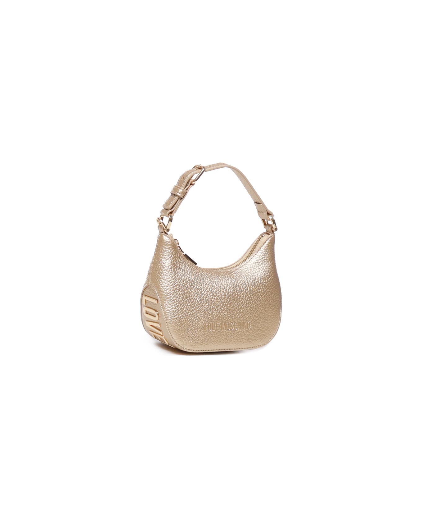 Love Moschino Bag With Logo - Gold トートバッグ