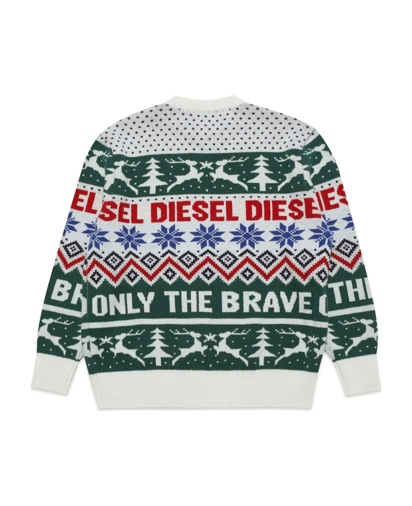Diesel Kerry Chr Over Knitwear Wool-blend Sweater With Christmas Pattern - Multicolor