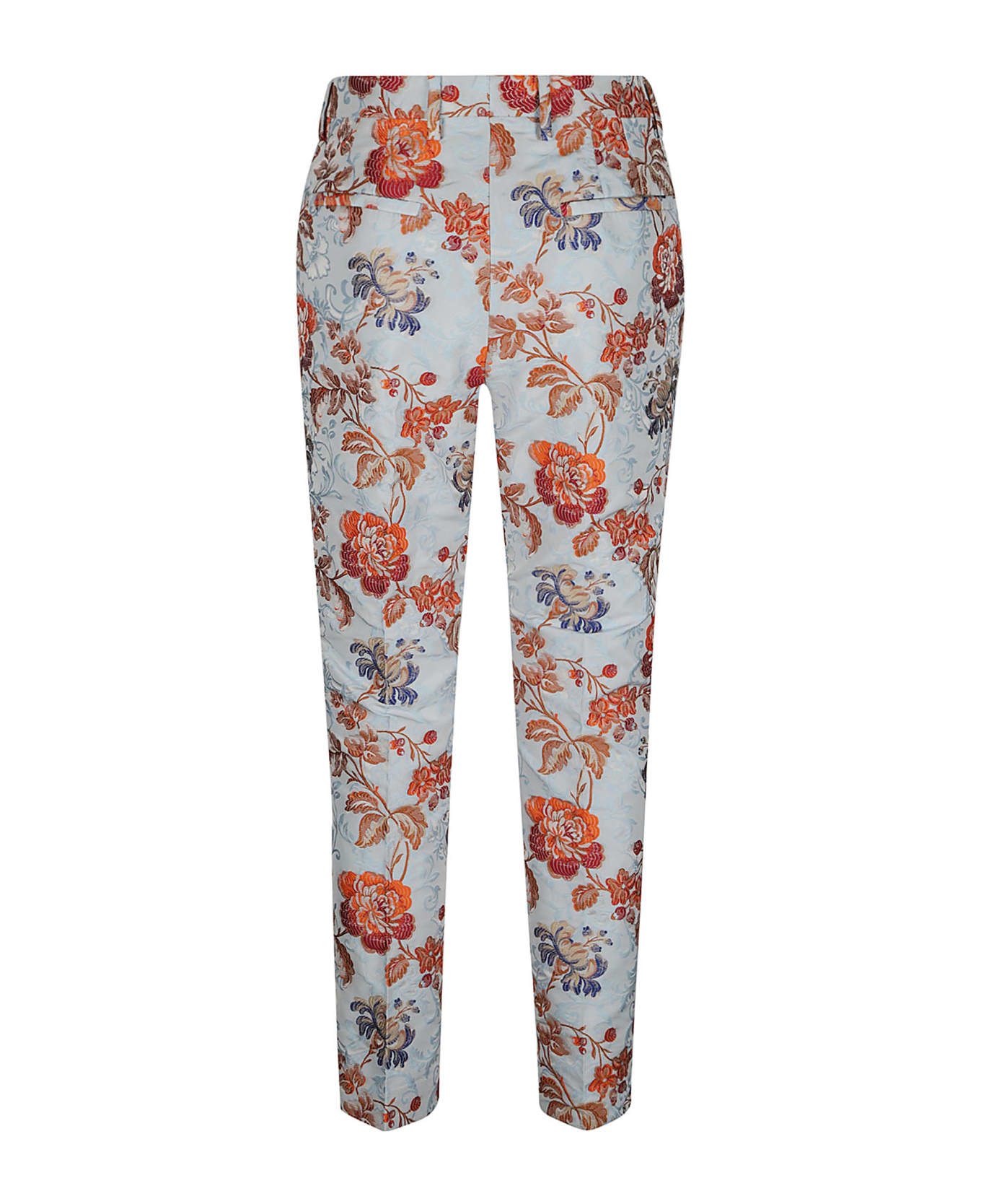 Etro Floral Print Trousers - Azure/Orange ボトムス
