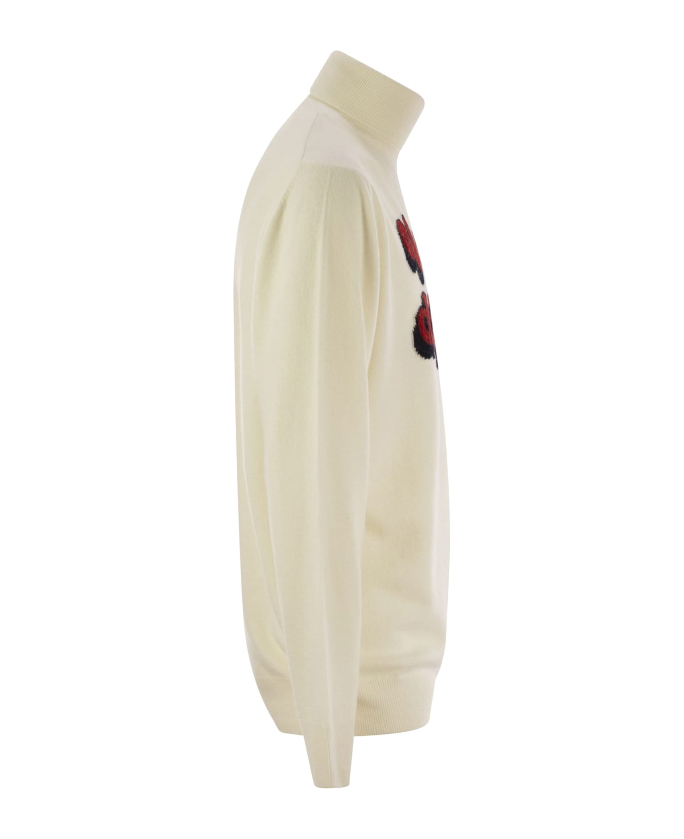 MC2 Saint Barth Wool And Cashmere Blend Turtleneck Sweater Vacanze Di Natale - White