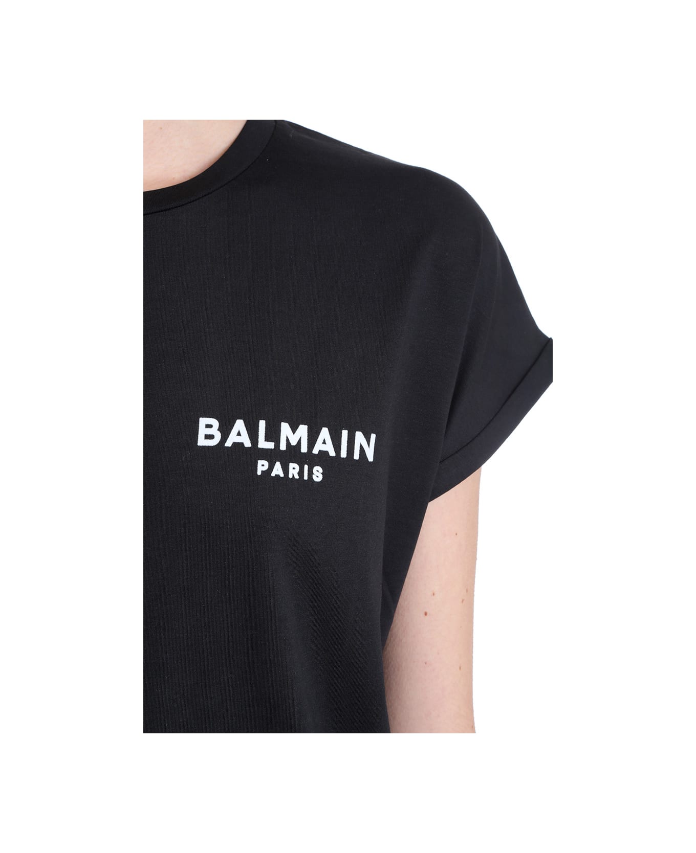 Balmain T-shirt In Black Cotton - Nero/bianco