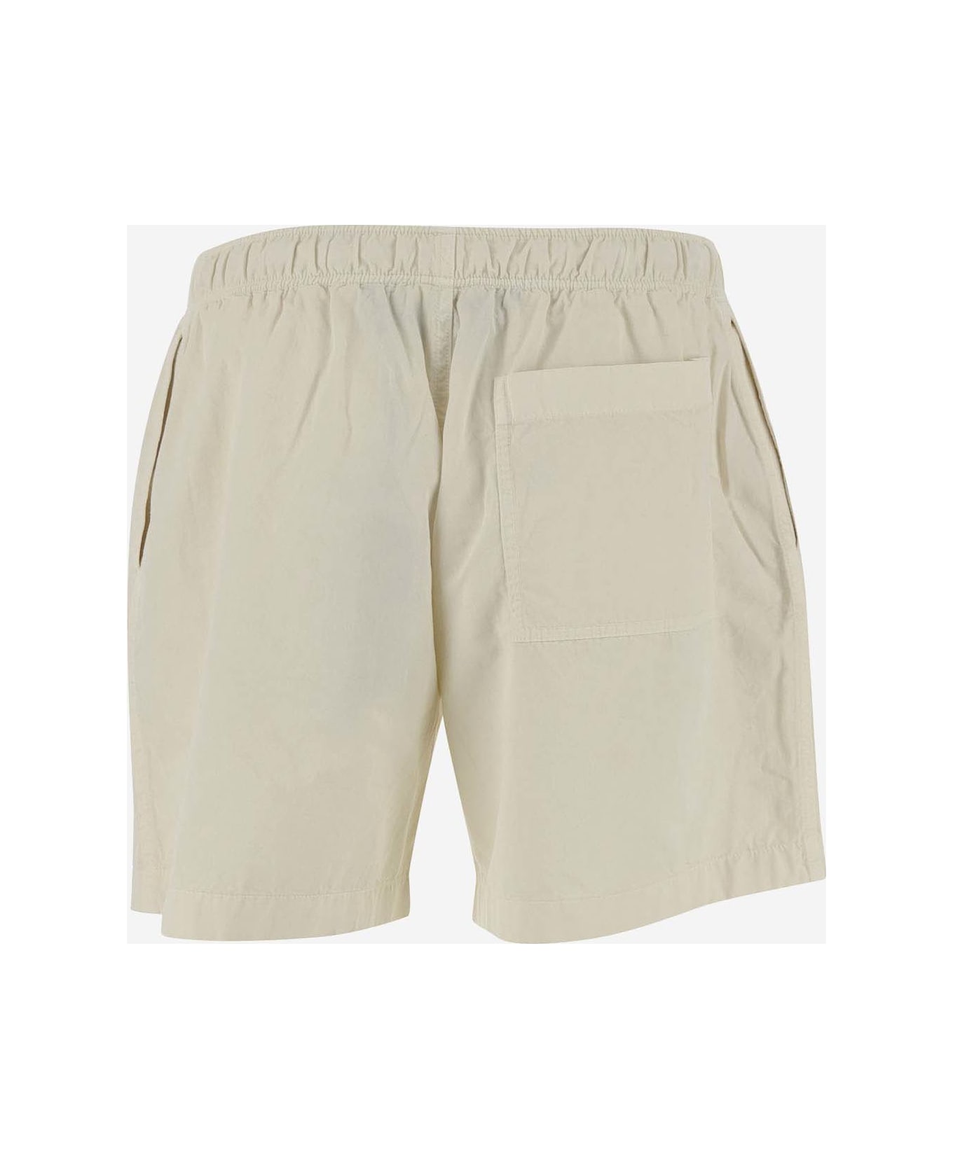 Palm Angels Cotton Short Pants With Logo - Off white