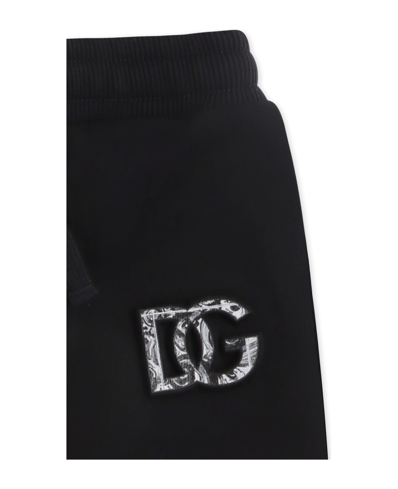 Dolce 
Gabbana Black Trousers For Baby Boy With Logo - Black