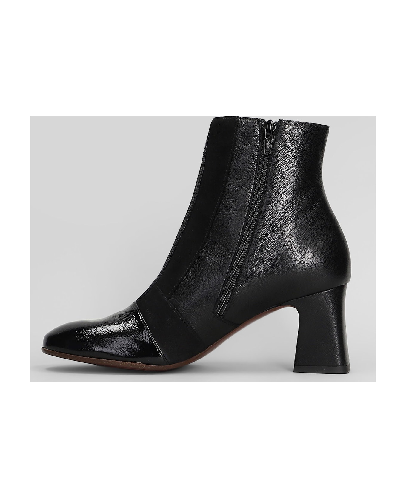 Chie Mihara Fitas High Heels Ankle Boots In Black Leather - black