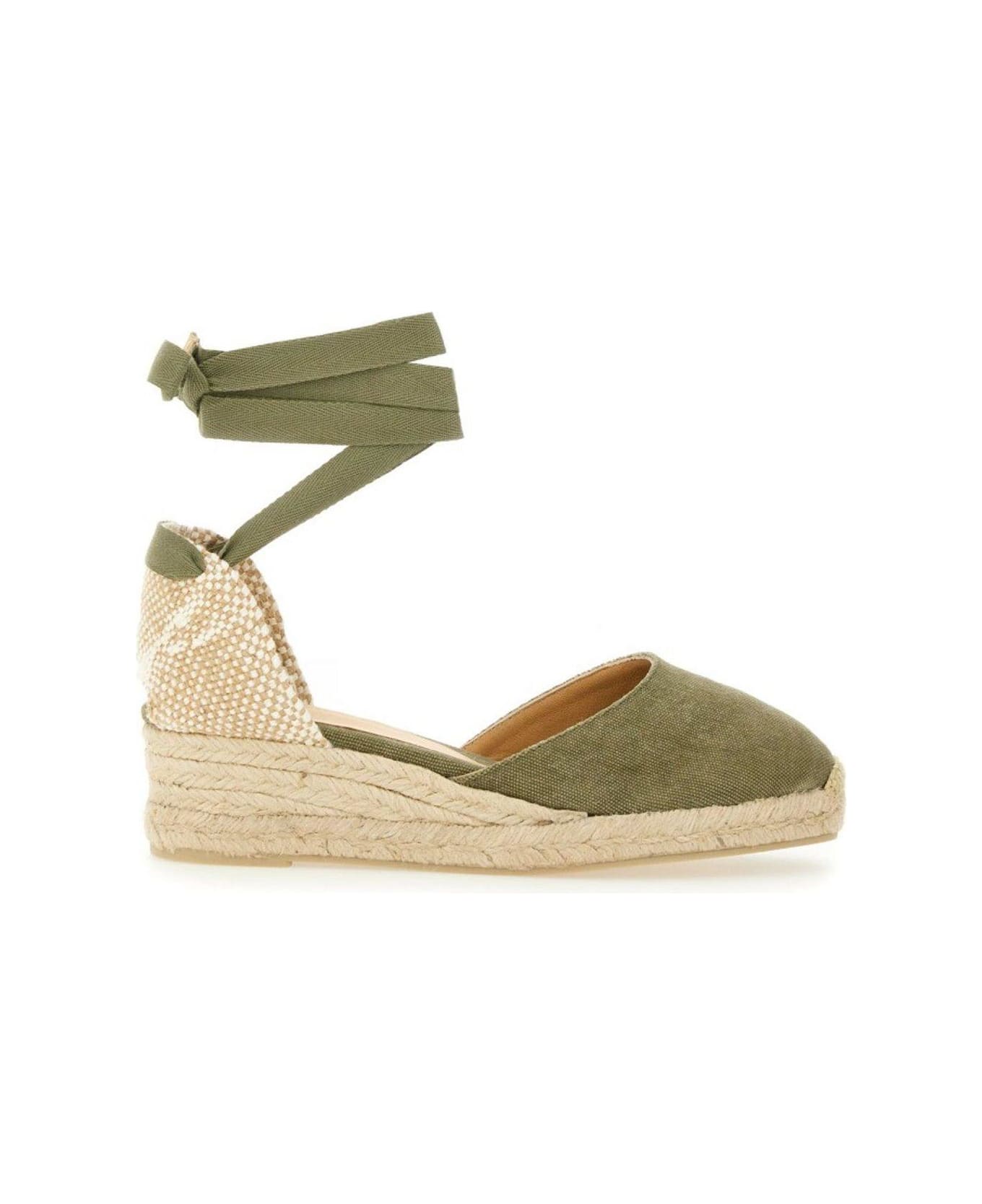 Castañer Carina /3/002 Ankle Strap Wedge Espadrilles - Green