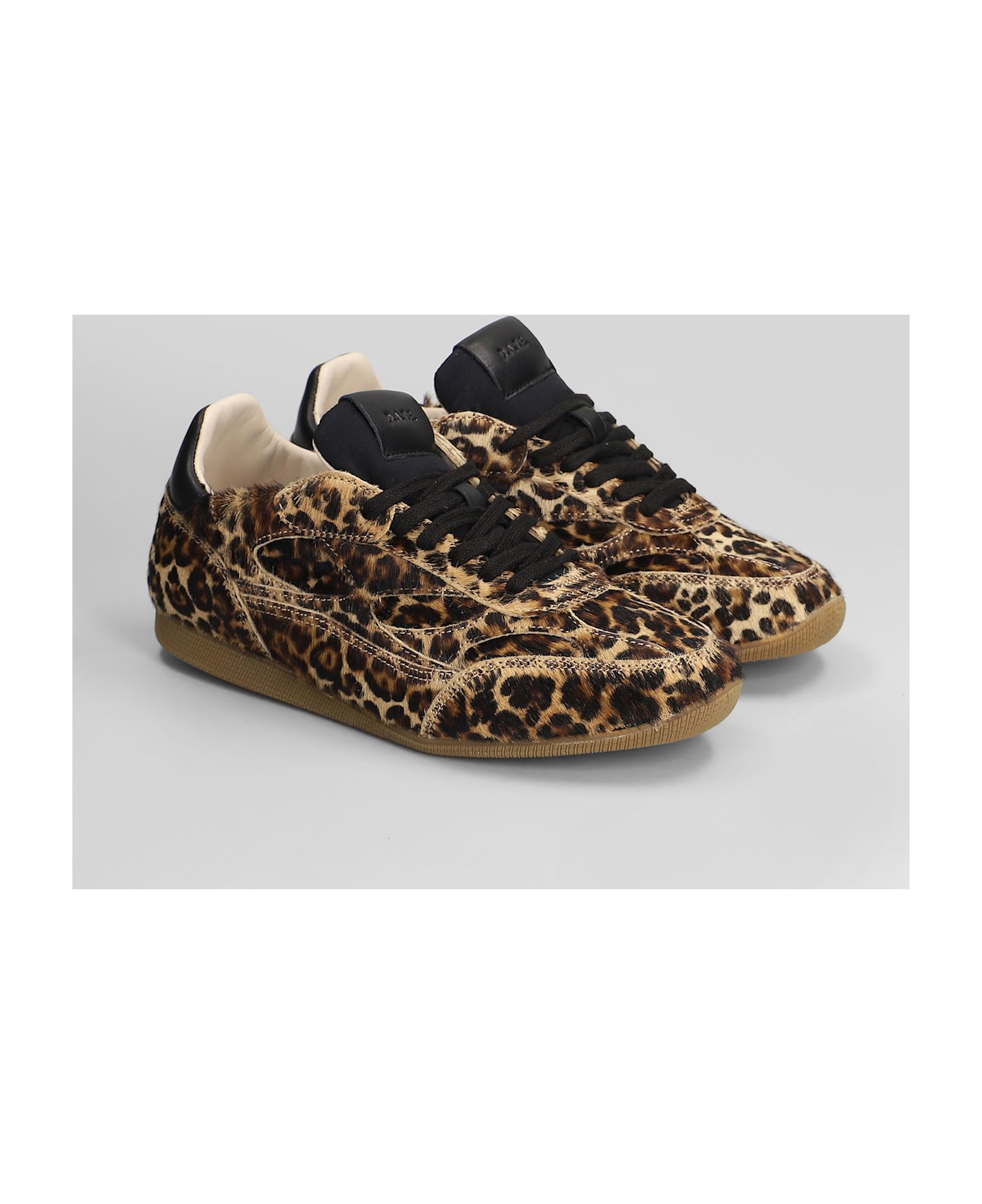 D.A.T.E. Fuga Low Pony Sneakers In Animalier Suede And Fabric - Animalier