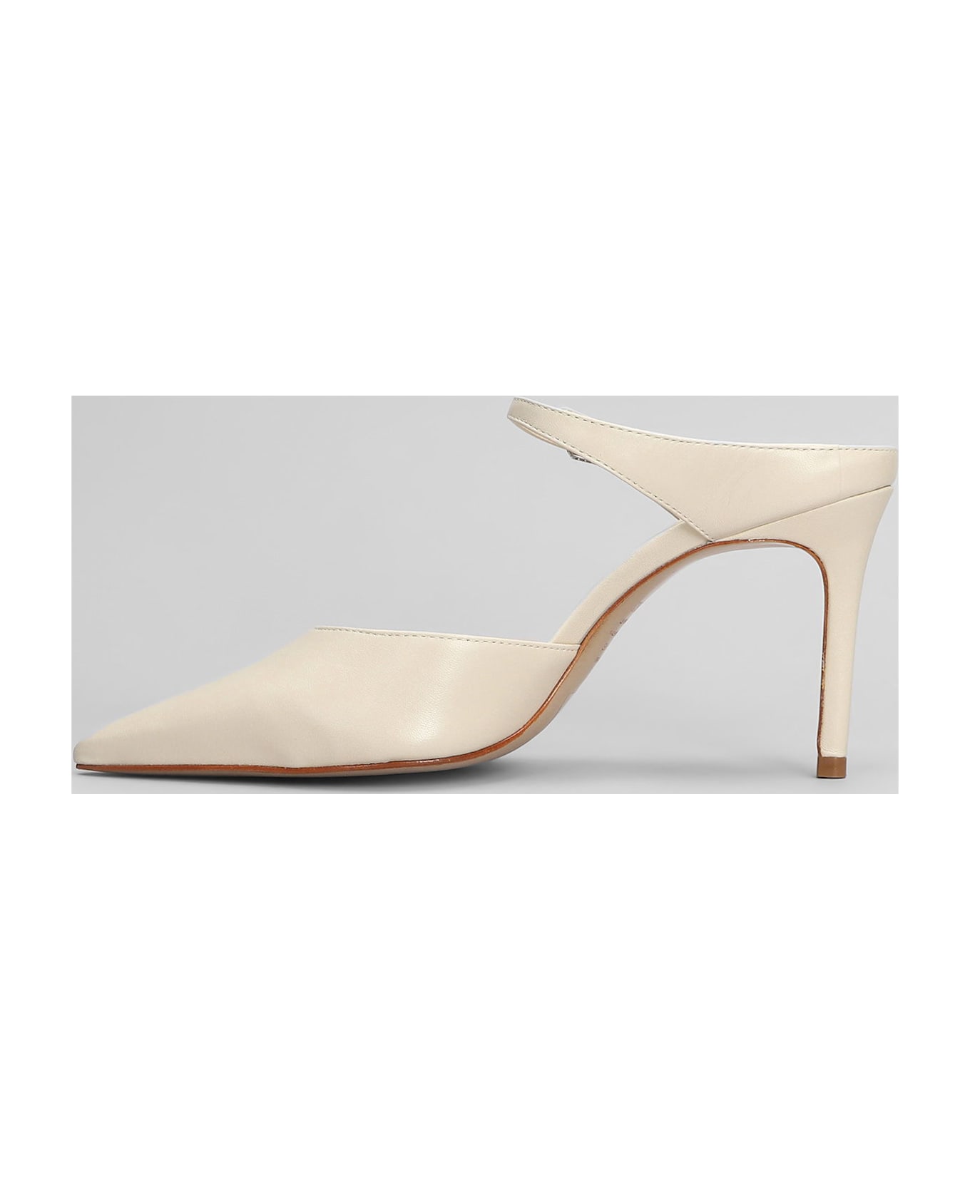 Schutz Laura Mule Slipper-mule In Beige Leather - beige