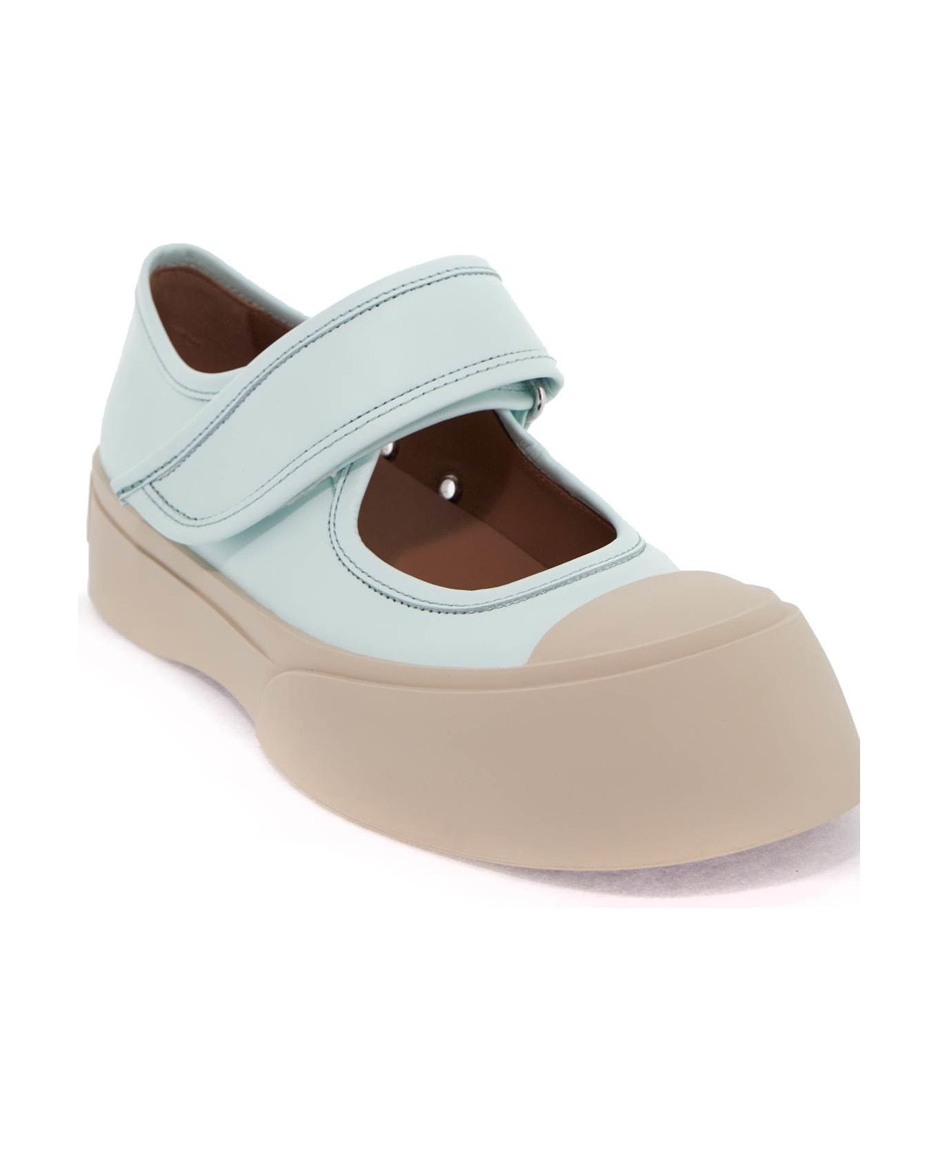 Marni Pablo Mary Jane Nappa Leather Sneakers - MINERAL ICE (Light blue)