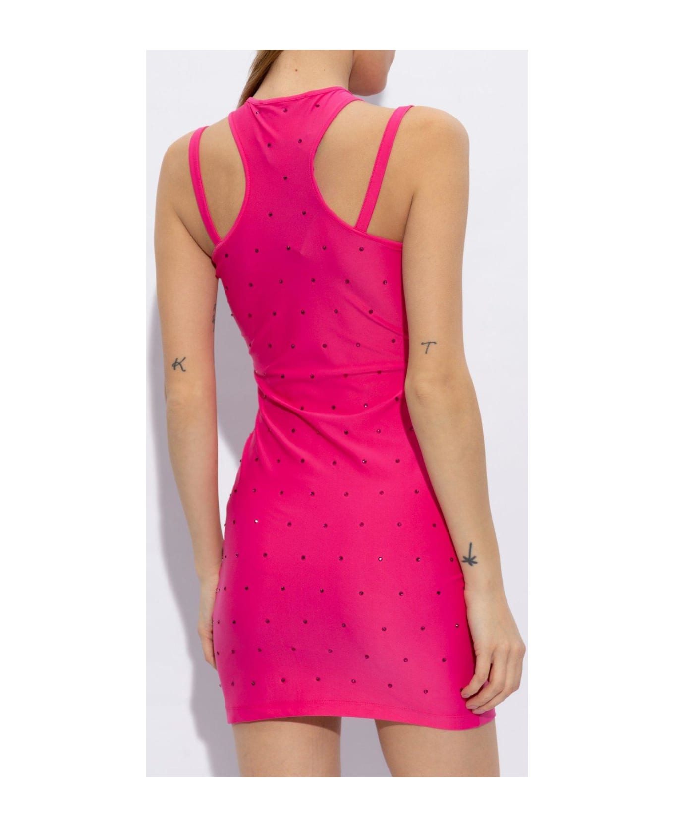 Versace Jeans Couture Crystal-embellished Mini Dress - Hot Pink