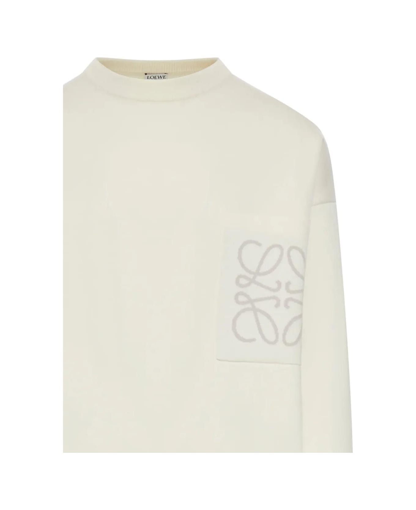 Loewe Logo Knit - White/light grey