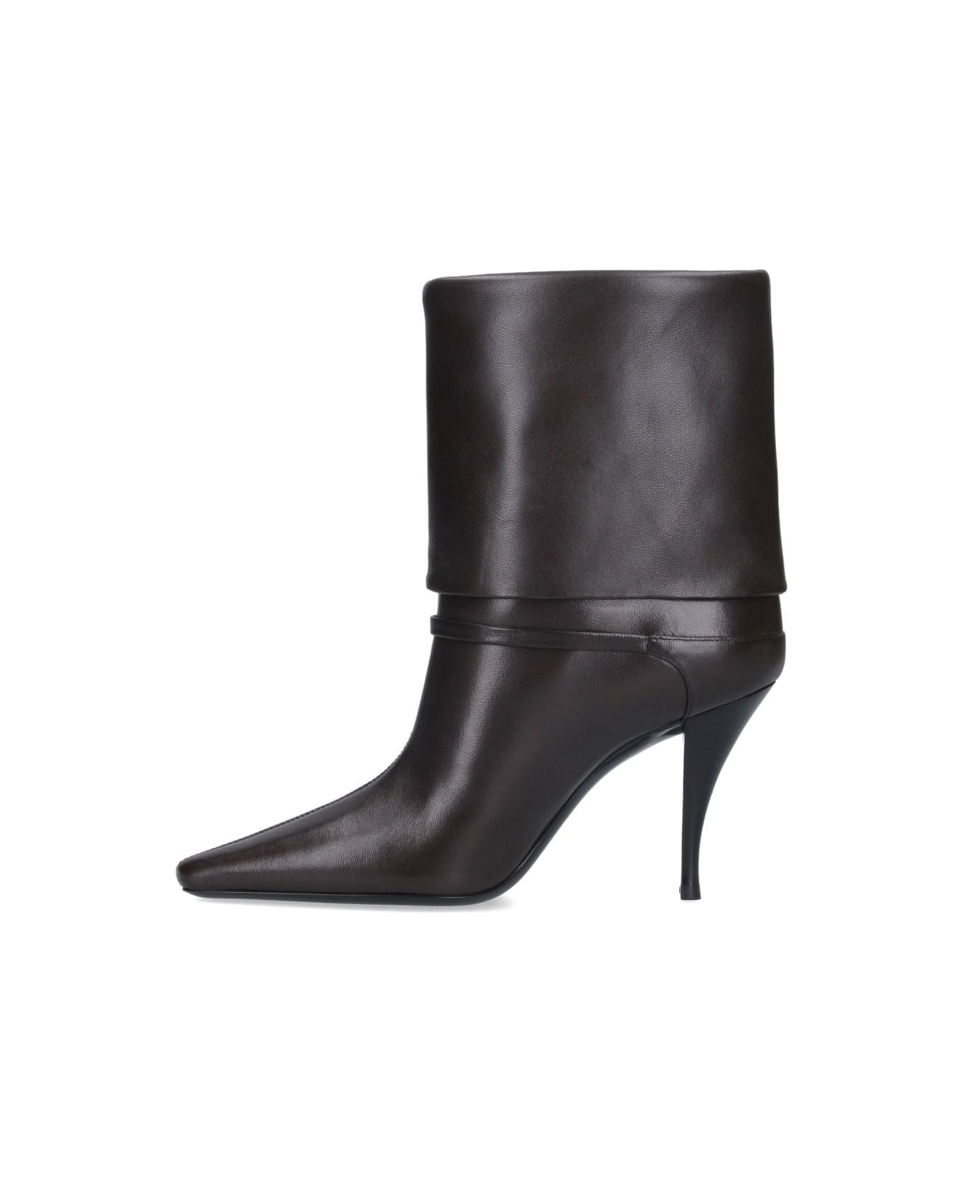 Saint Laurent 'vicky 90' Ankle Boots - Harris Eagle Brown