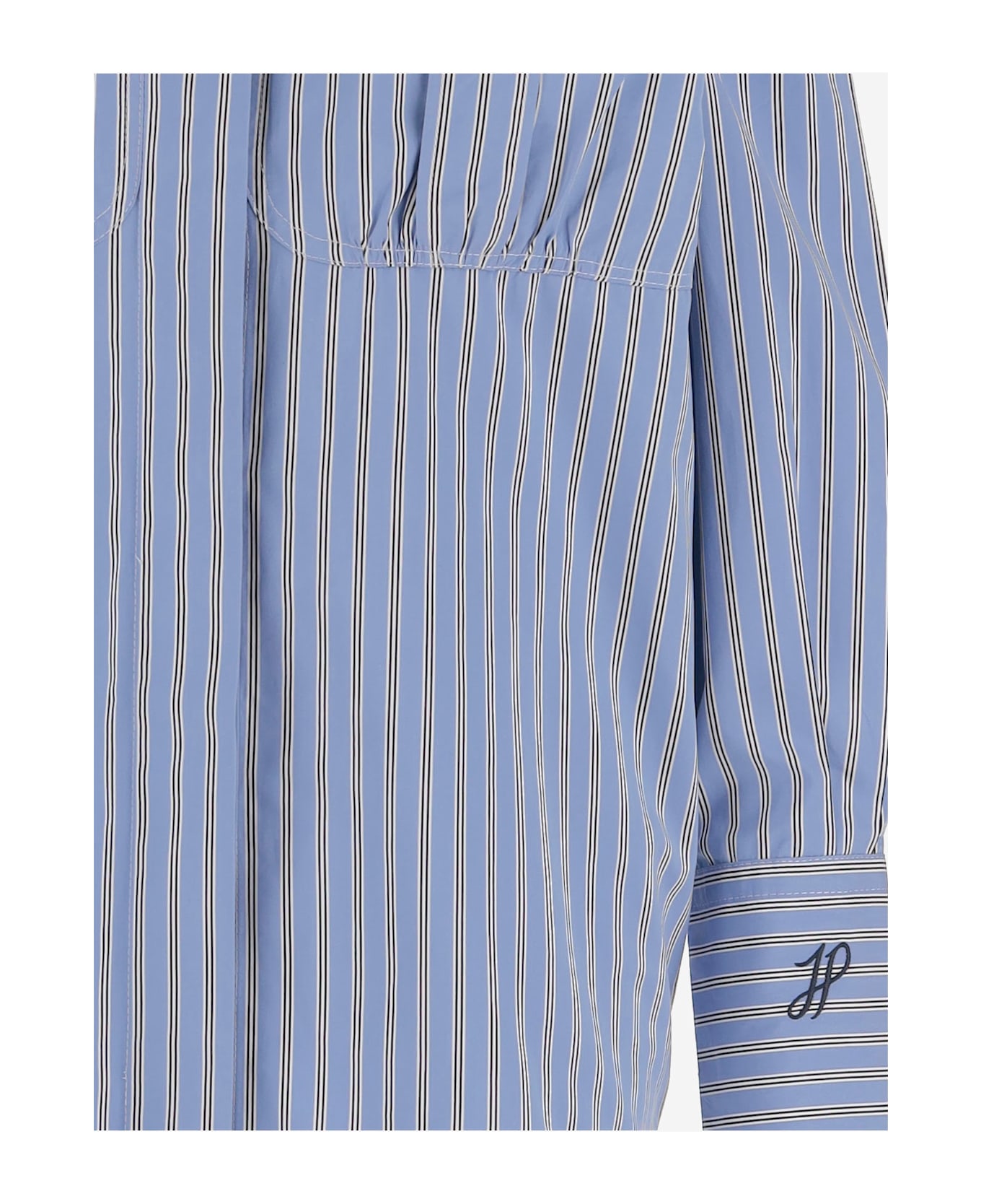 Patou Cotton Shirt With Striped Pattern - Blue