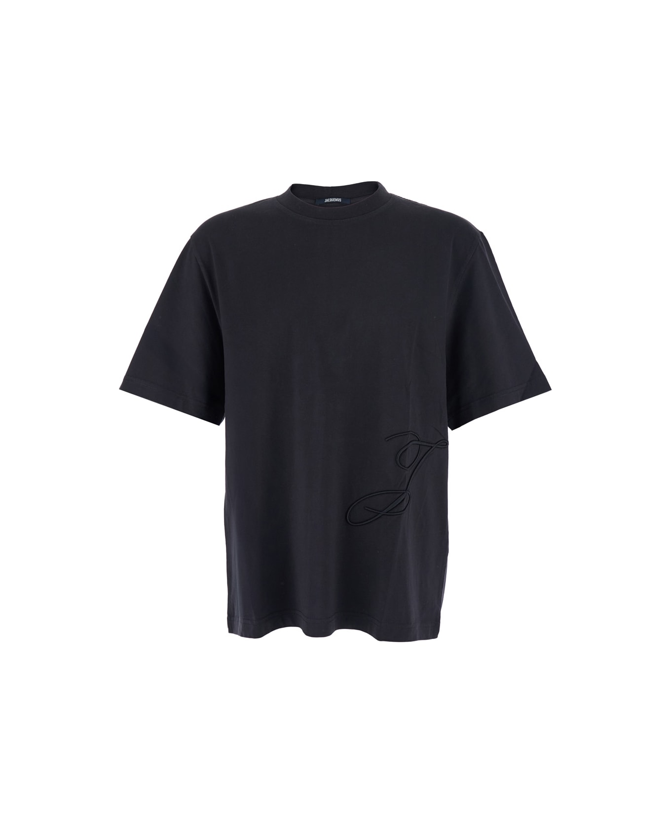 Jacquemus 
le T-shirt Club
 Blue T-shirt With Logo J On The Front In Cotton Man - Blu