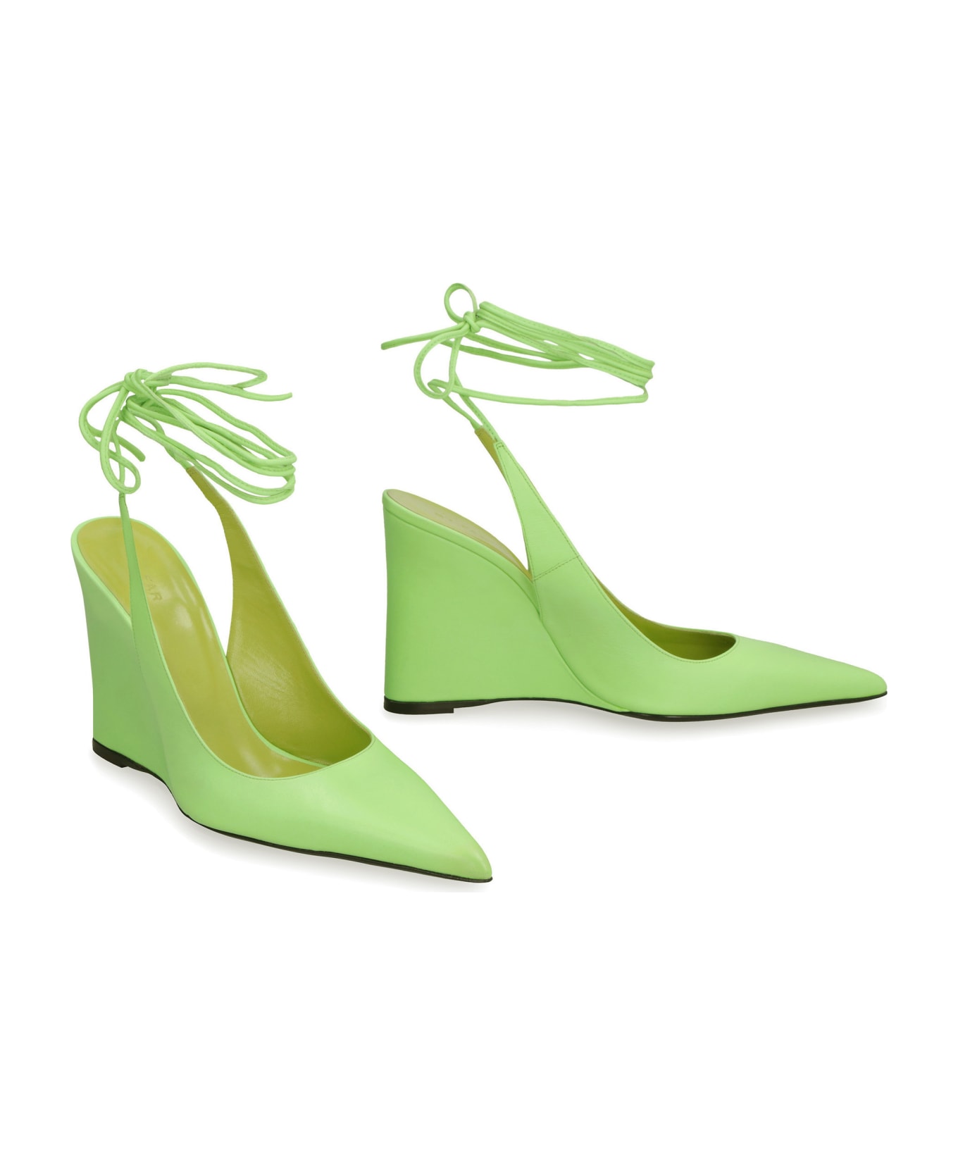 BY FAR Vaughn Leather Pointy-toe Slingback - green
