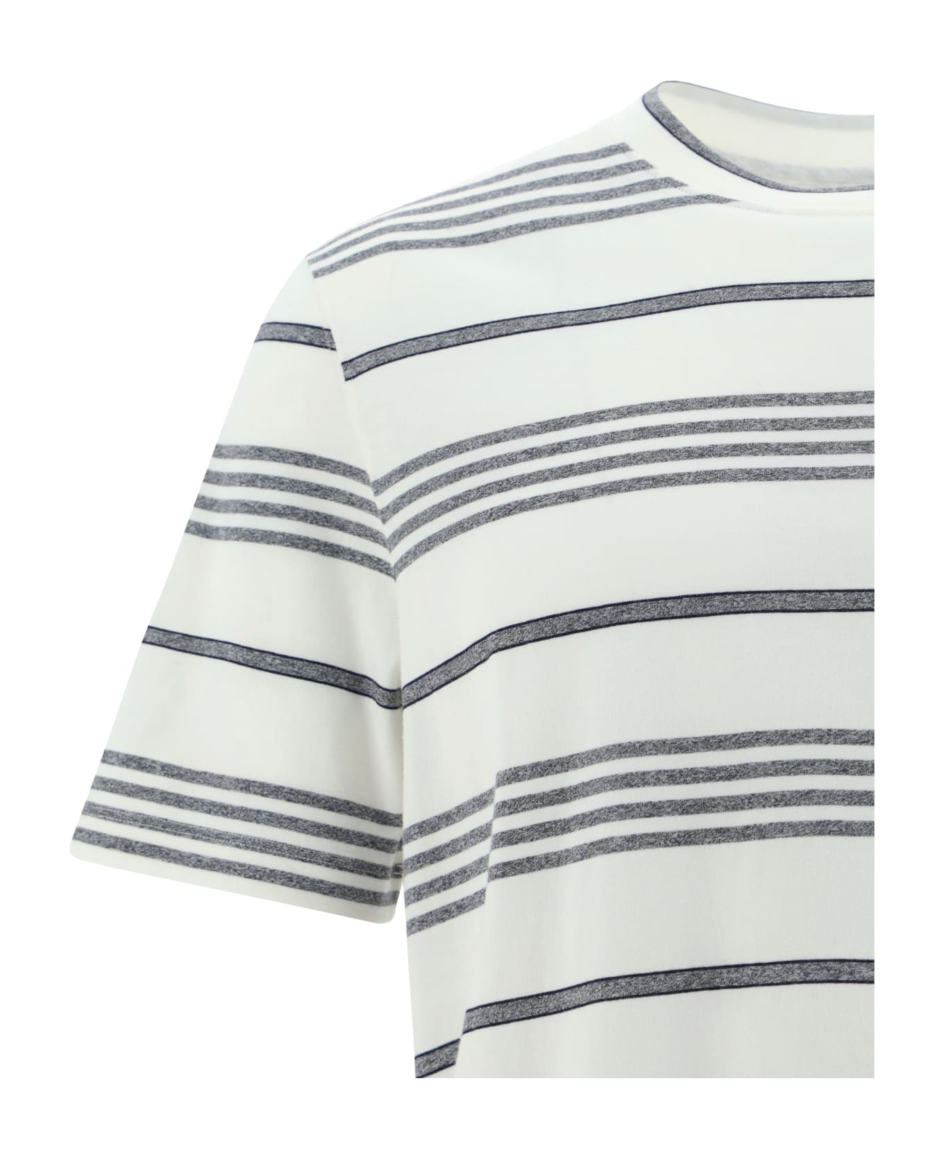 Brunello Cucinelli Cotton T-shirt - Off White/grigio/blu