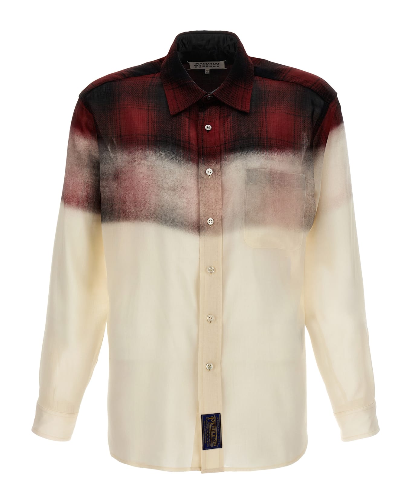 Maison Margiela Pendleton Contrast Shirt - WHITE/RED