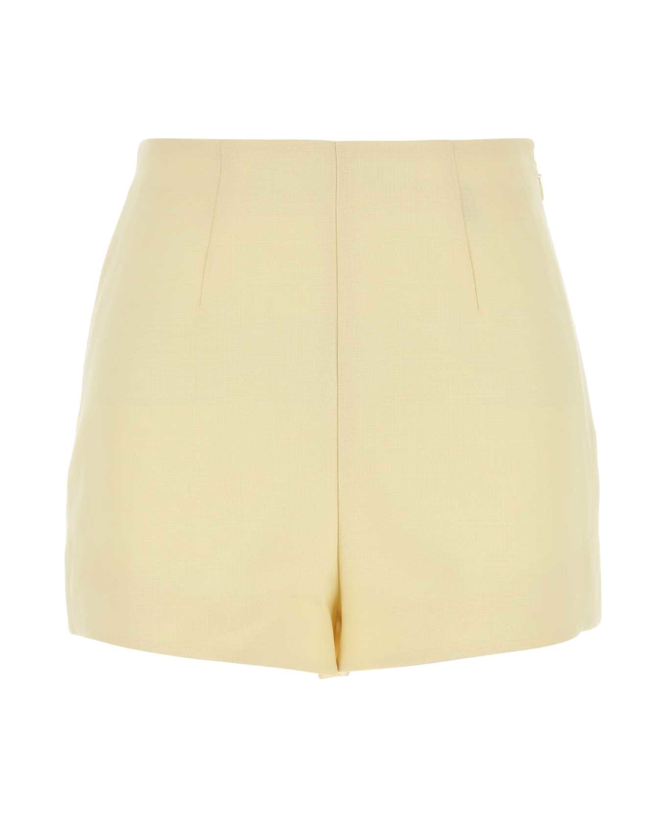 Ami Alexandre Mattiussi Pastel Yellow Wool Shorts - BEURRE