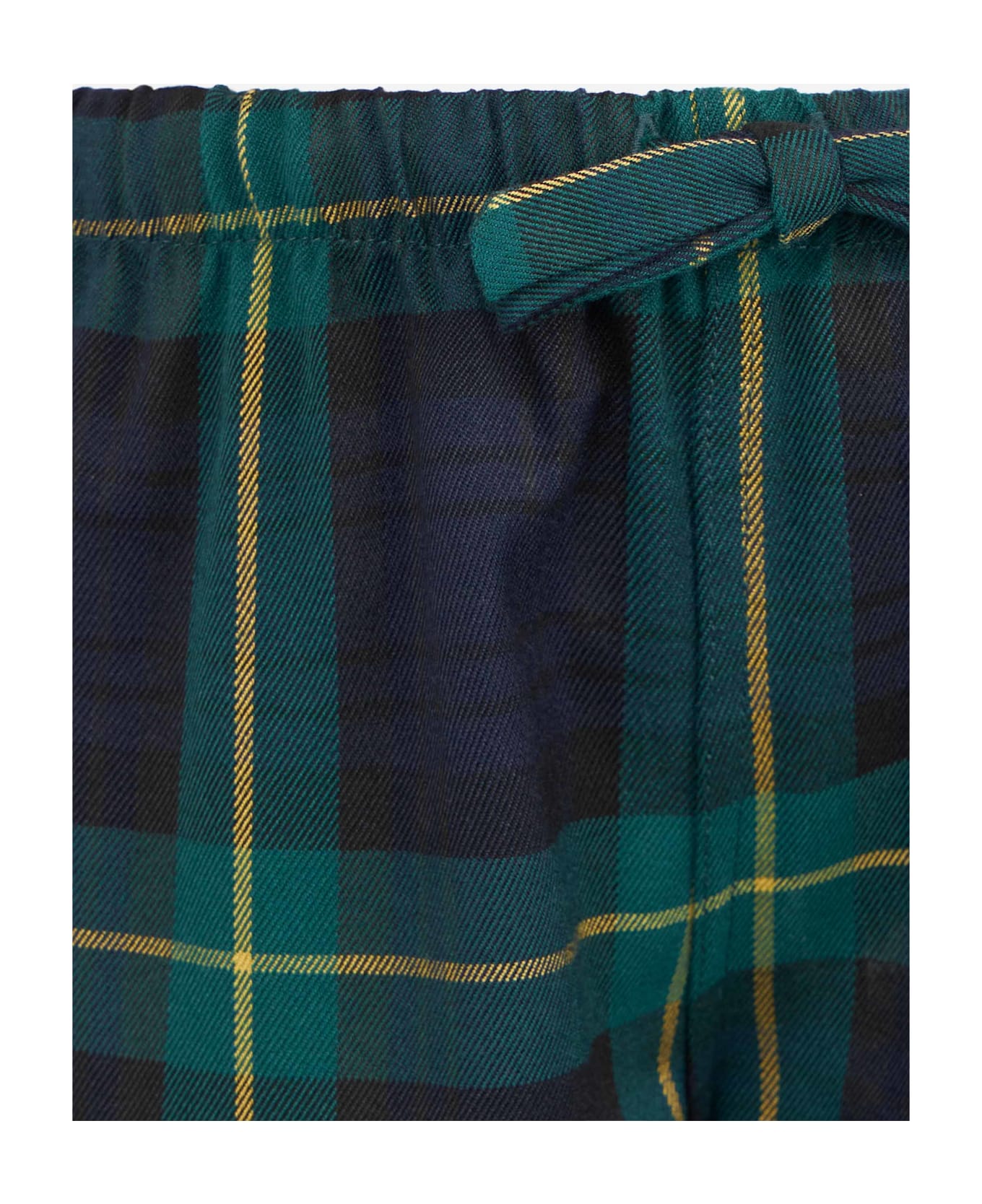 MC2 Saint Barth Kid Pajama Pants With Tartan Print - BLUE