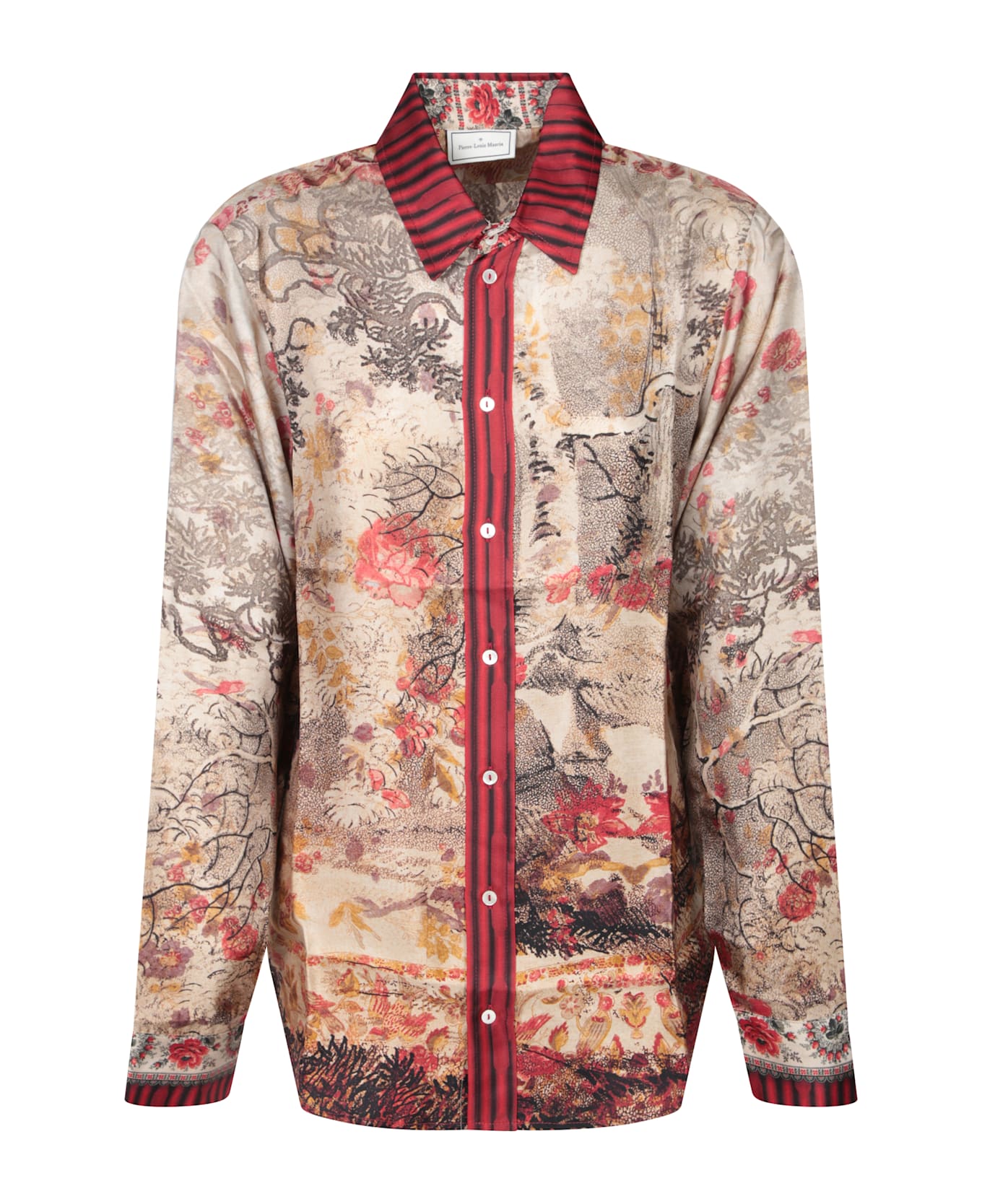 Pierre-Louis Mascia Red-beige Silk Shirt - Beige
