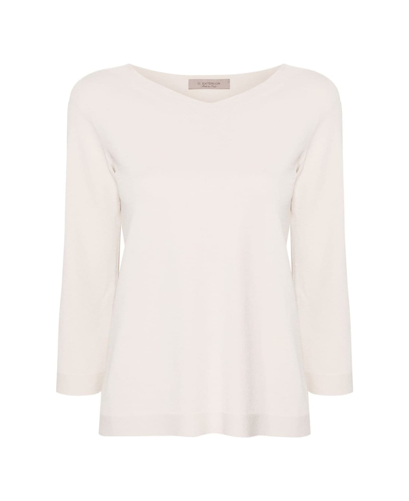 D.Exterior V Neck Sweater - Linen