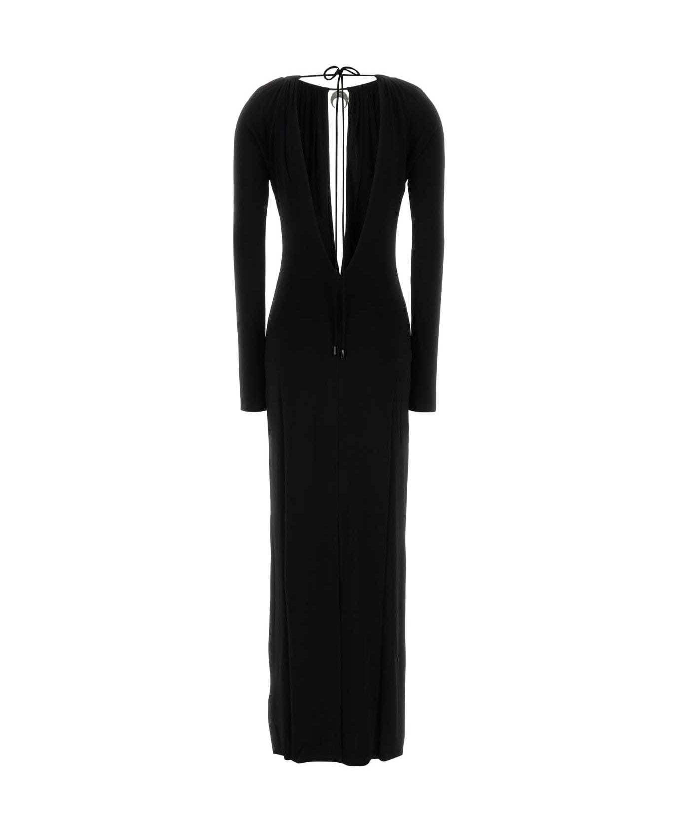 Marine Serre Black Jersey Long Dress - BLACK