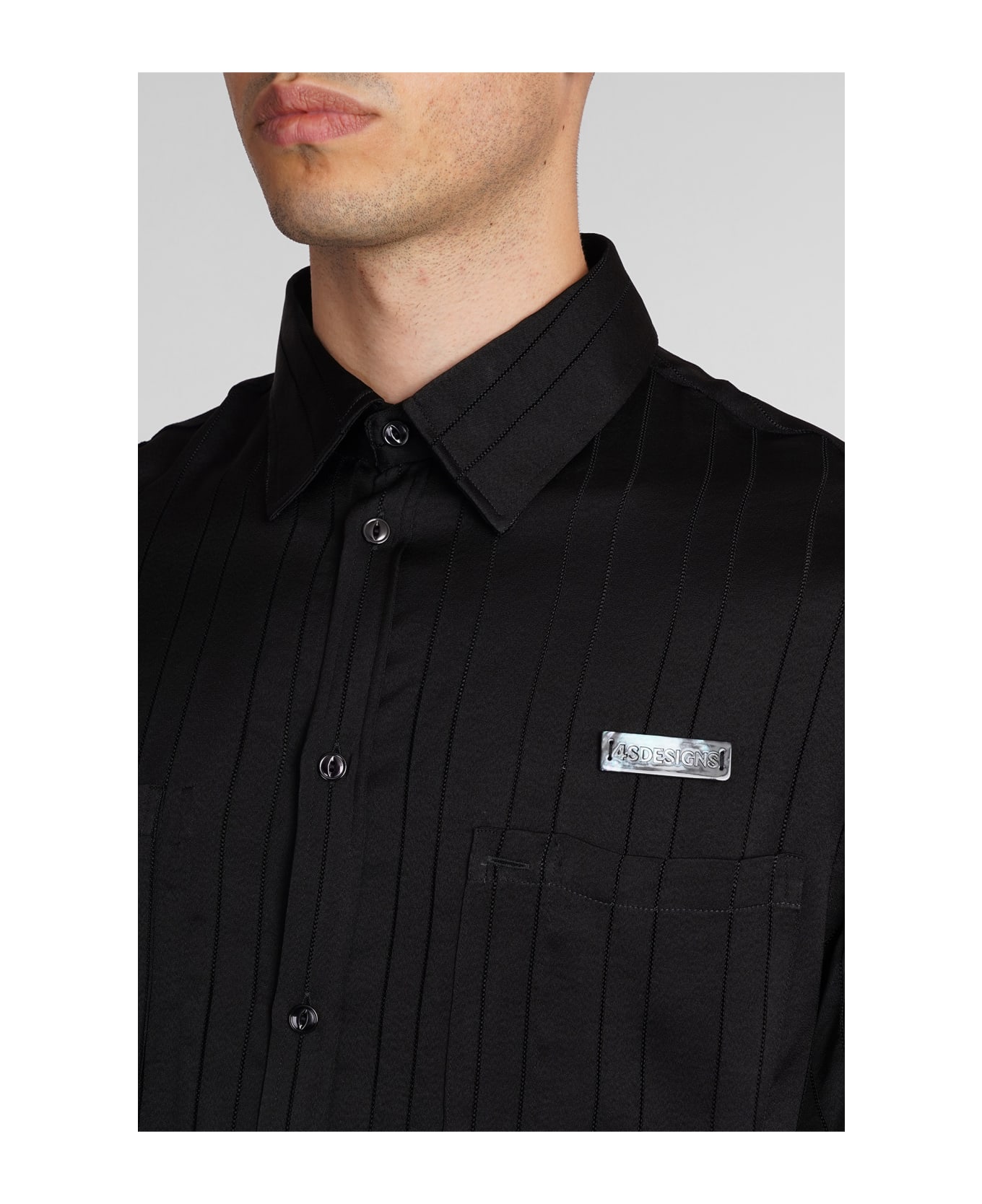 4sdesigns Shirt In Black Triacetate - black