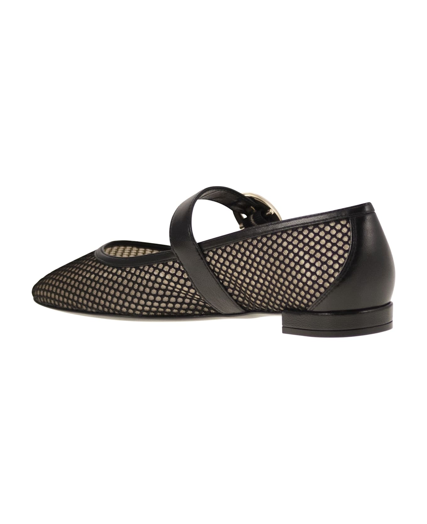 Stuart Weitzman Arabella - Ballerina With Buckle - BLACK