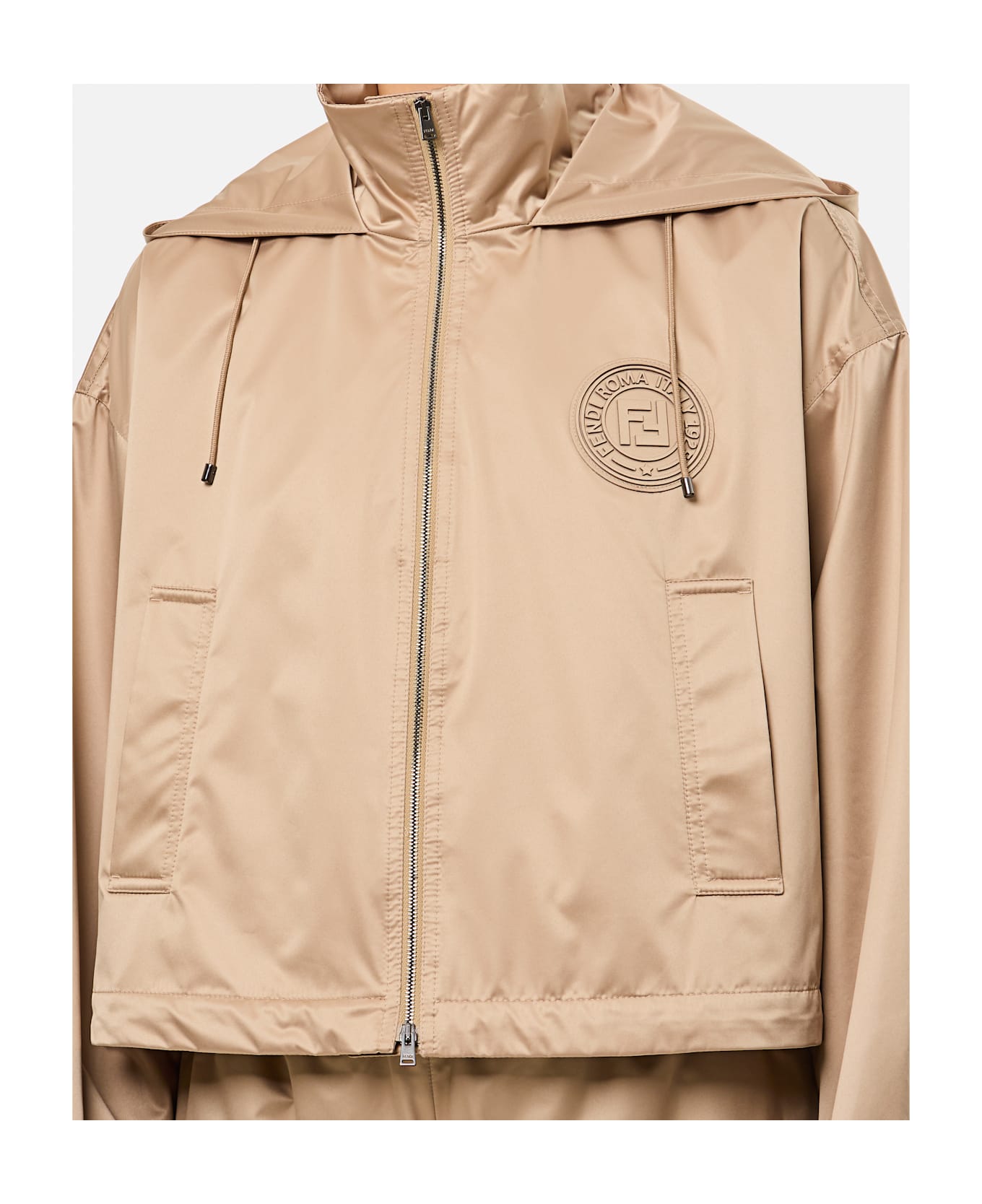 Fendi Cappuccino Polyester Windbreaker - Beige