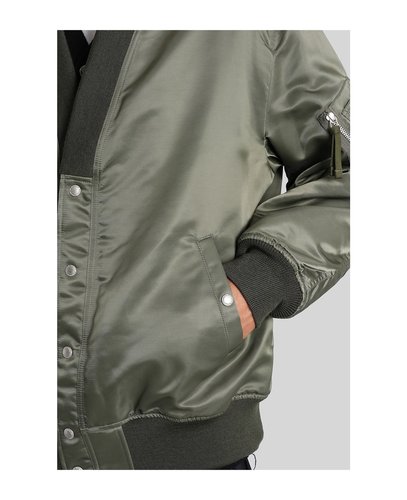 Comme des Garçons Homme Bomber Jacket In Green Nylon - green