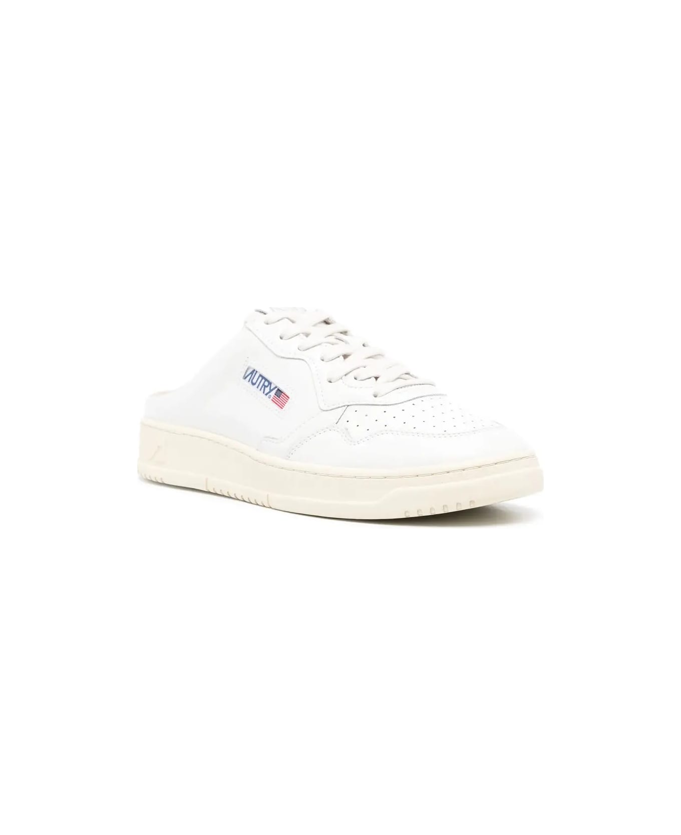 Autry White Medalist Mule Sneakers - White