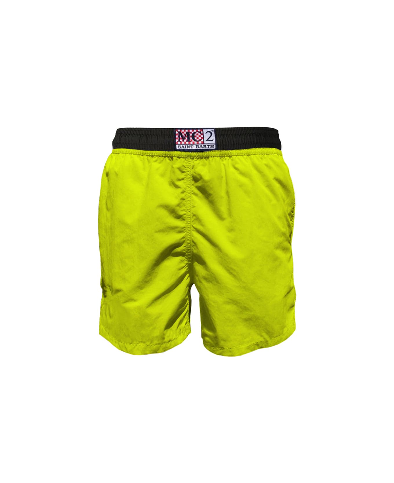 MC2 Saint Barth Fluo Yellow Light Fabric Zipped Swim Shorts - YELLOW