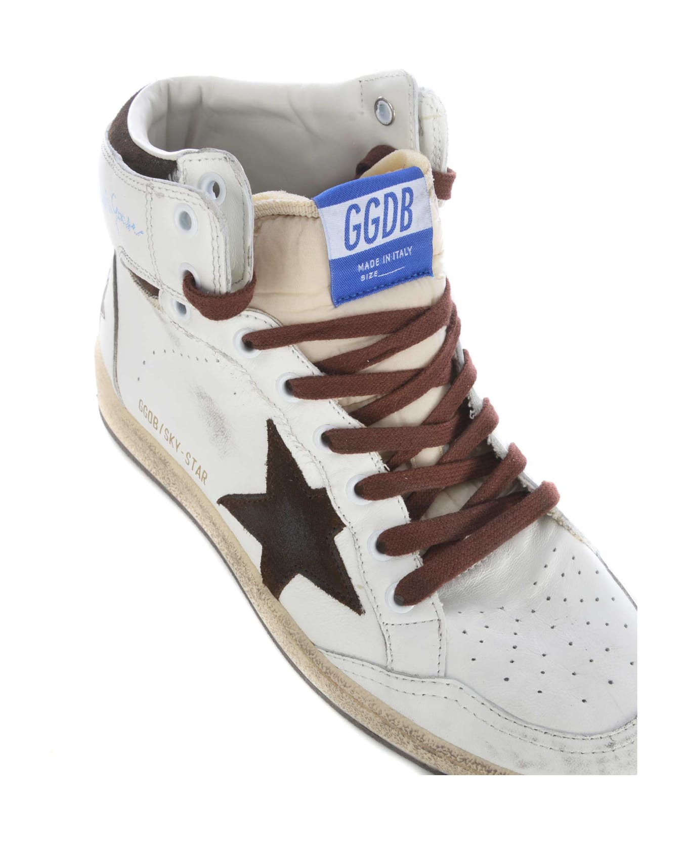 Golden Goose Sky Star Sneakers - White/Beige/Chocolate Brown