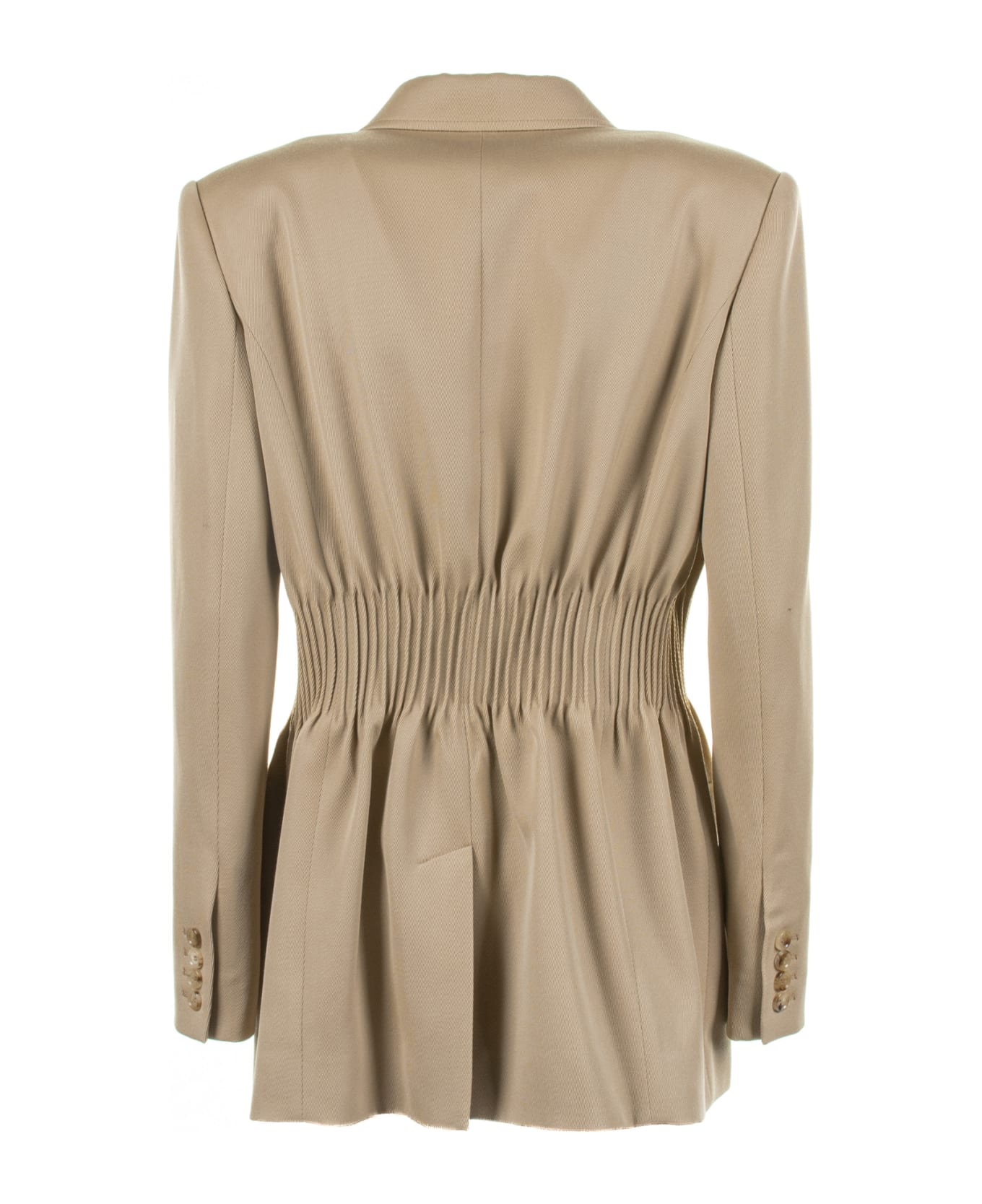 Chloé Double-breasted Jacket In Soft Wool - Beige