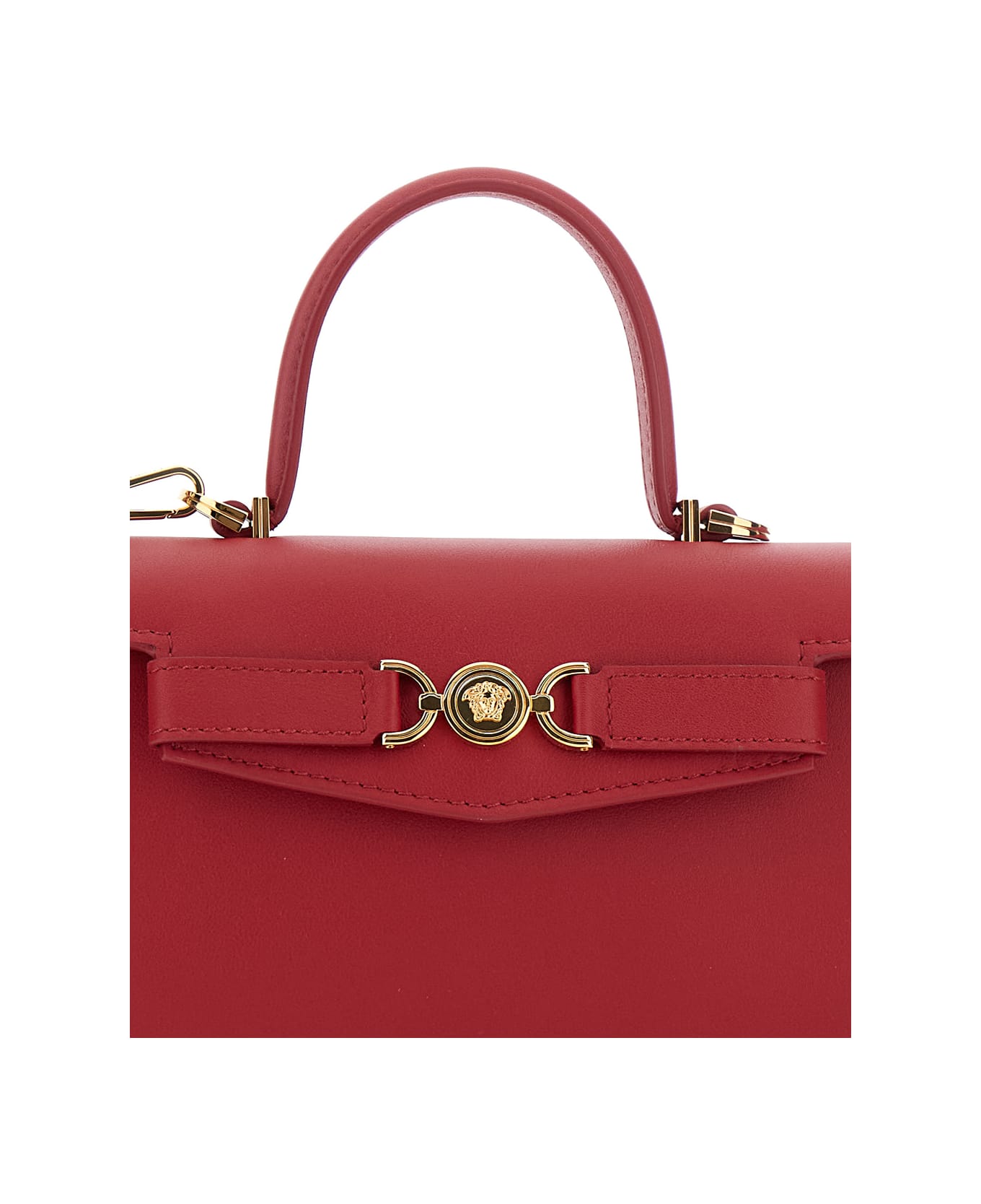 Versace 'medusa '95' Small Red Handbag With Belt Detail In Leather Woman - Red