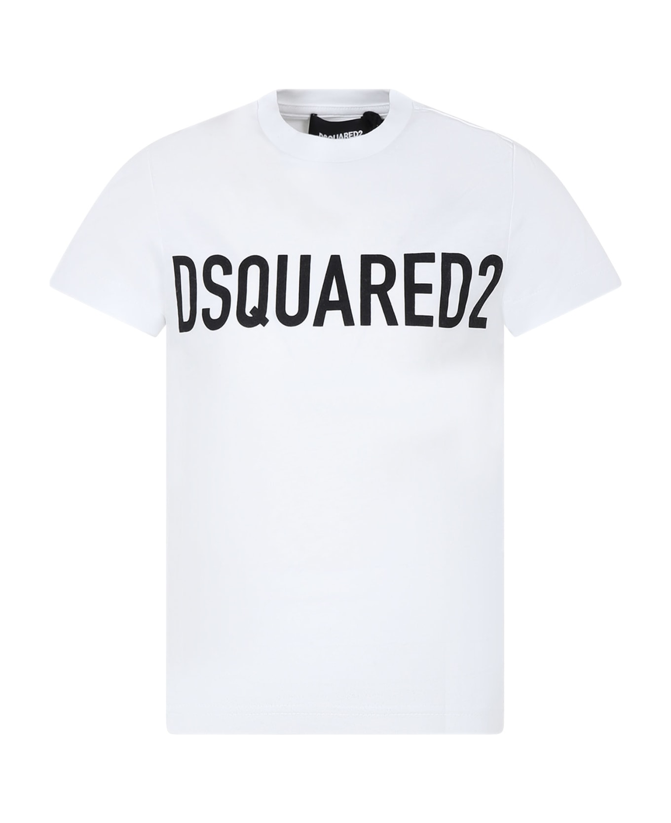 Dsquared2 White T-shirt For Boy With Logo