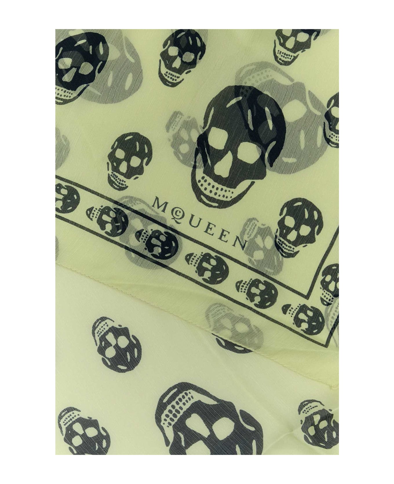 Alexander McQueen Printed Silk Foulard - PEARNAVY