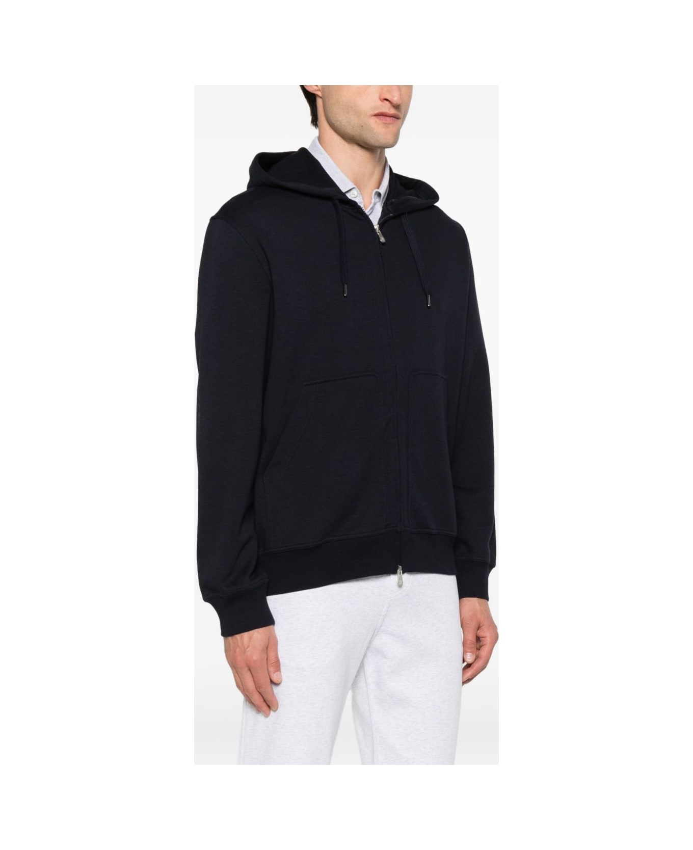 Brunello Cucinelli Cotton Zipped Hoodie - Blue