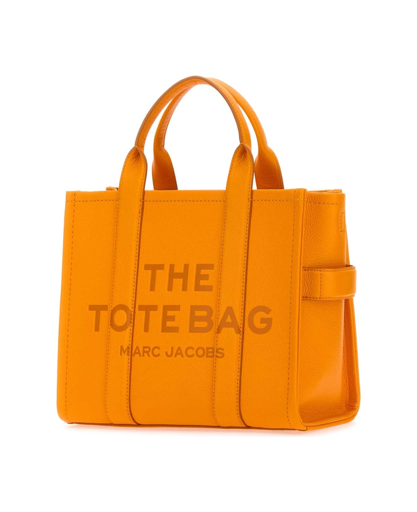 Marc Jacobs Orange Leather Medium The Tote Bag Handbag - TANGERINE