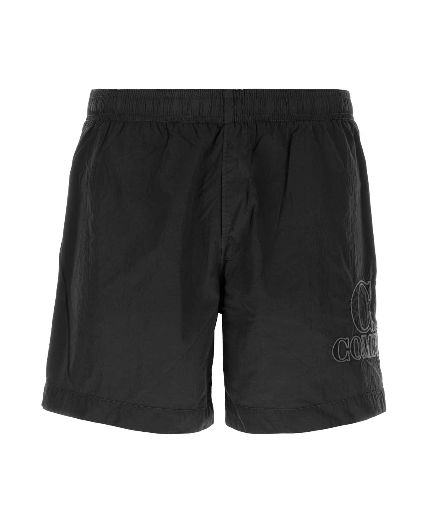 C.P. Company Black Nylon Swimming Shorts - Black