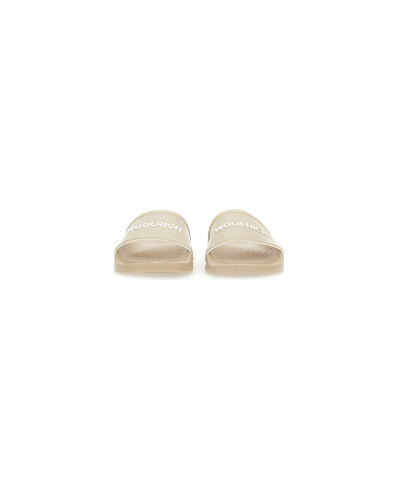Woolrich Slide Sandal With Logo - BEIGE
