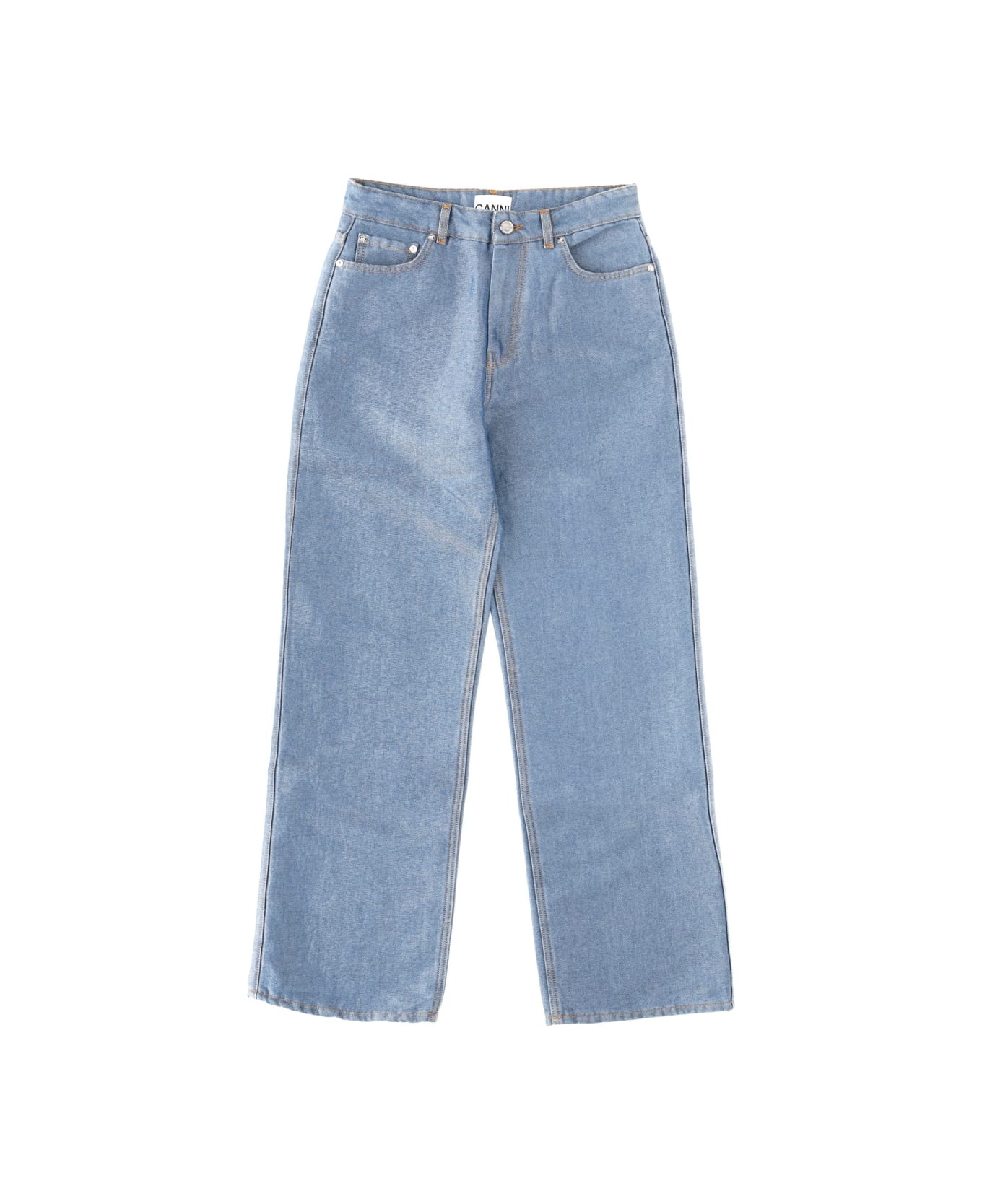 Ganni Cotton Denim Jeans - BLUE