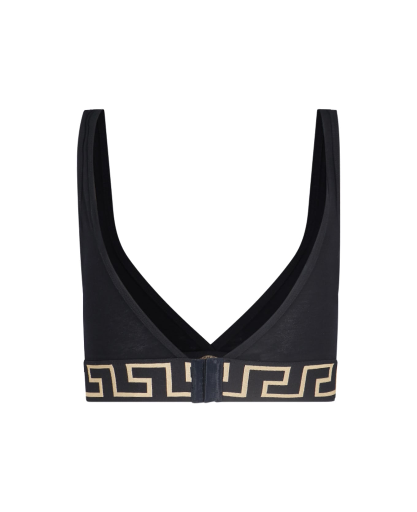 Versace 'greca' Print Triangle Bralette - Black