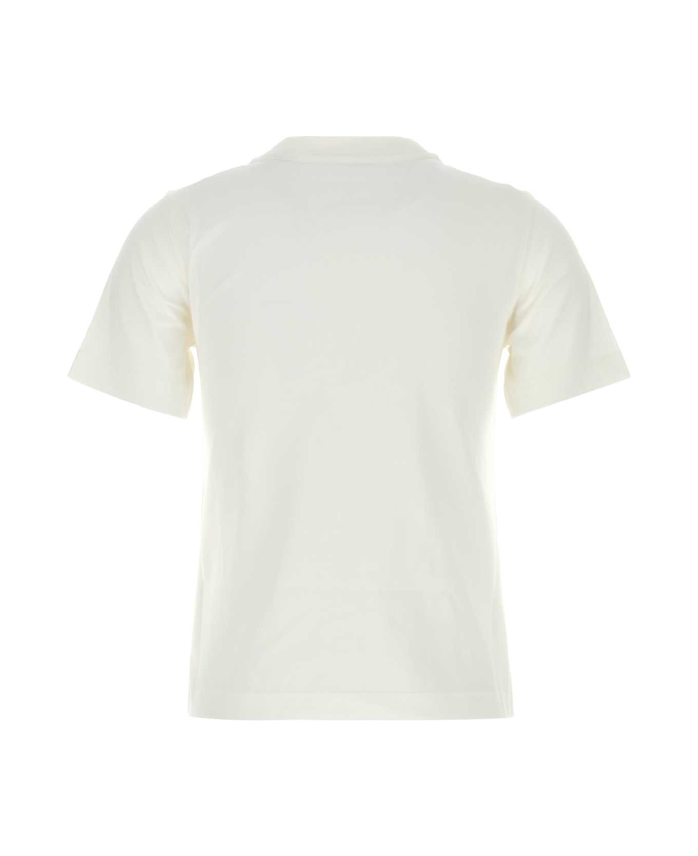 Burberry White Cotton T-shirt - CHALK