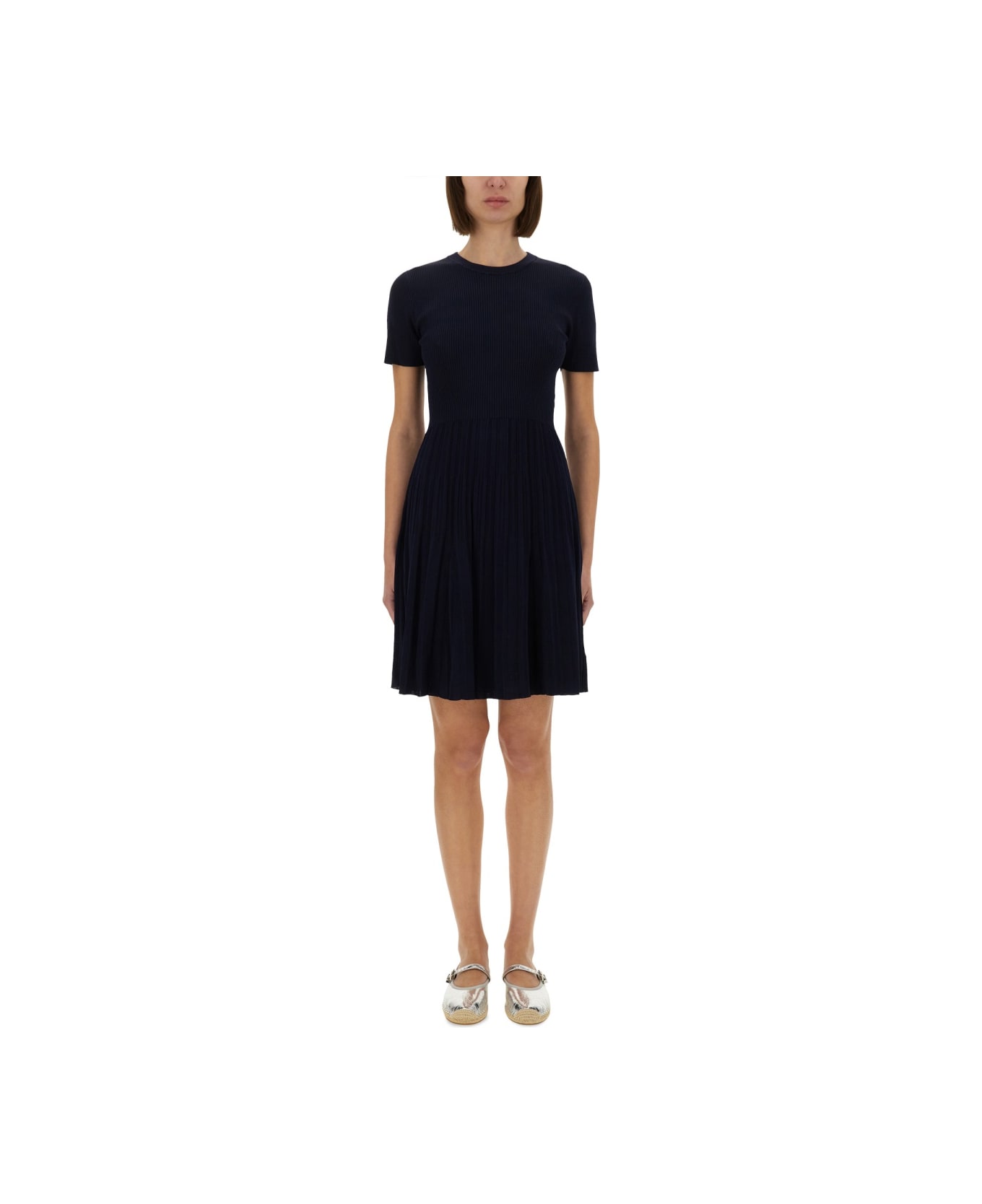 Michael Kors Ribbed Knit Dress - BLUE