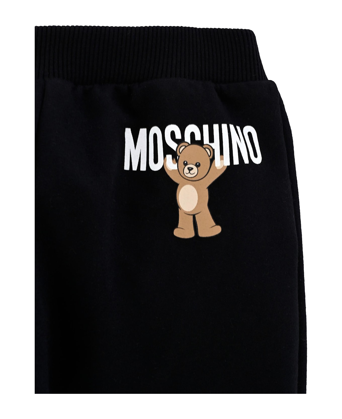 Moschino Blue Trousers For Babykids With Teddy Bear - Black
