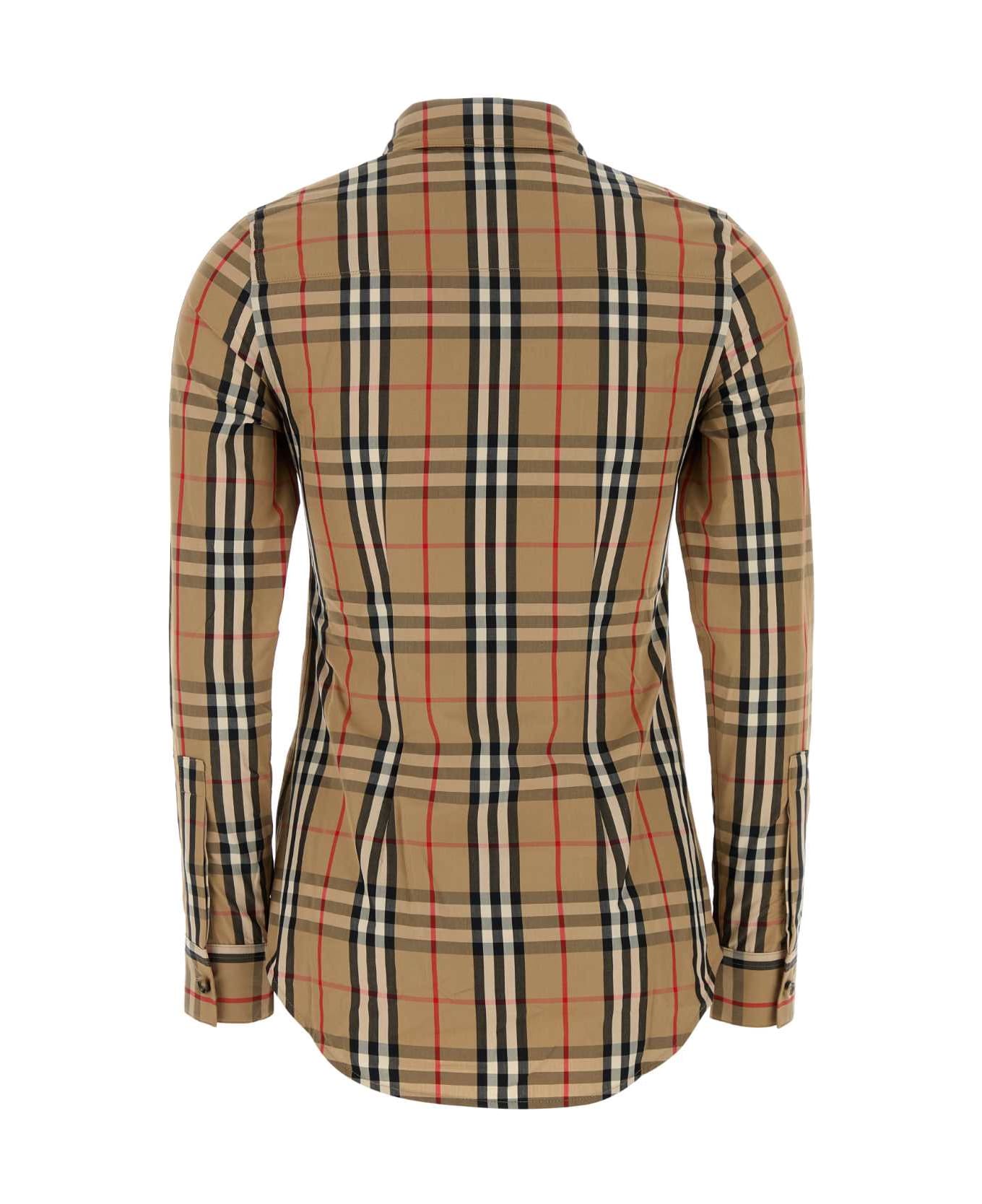 Burberry Embroidered Cotton Shirt - ARCHIVEBEIGEIPCHK