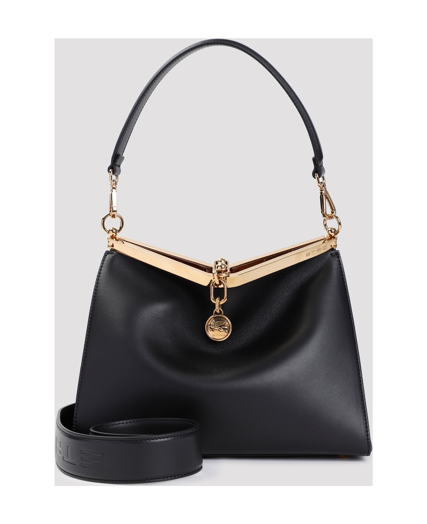 Etro Black Leather Bag - black