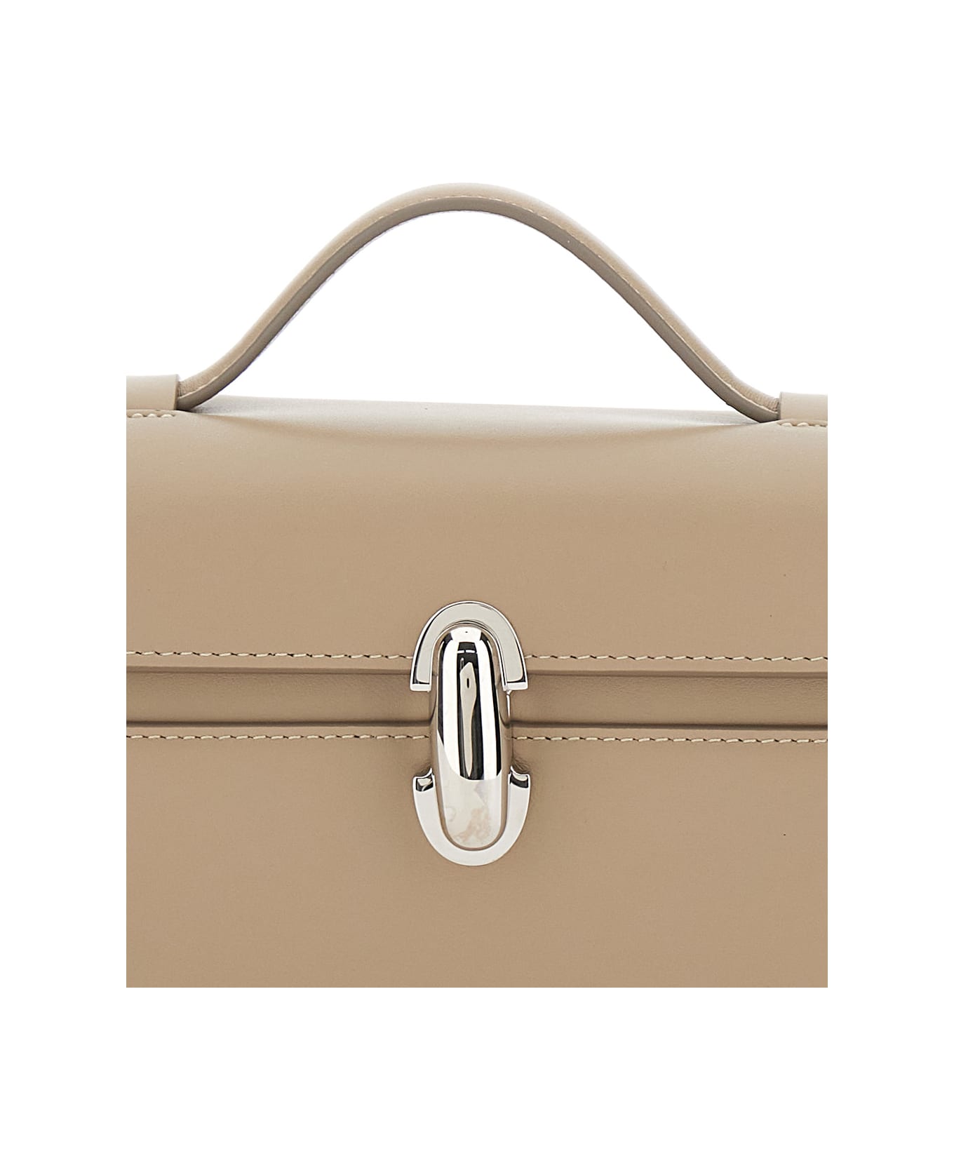 Savette Symmetry Pochette In Smooth Calf Leather - Grey