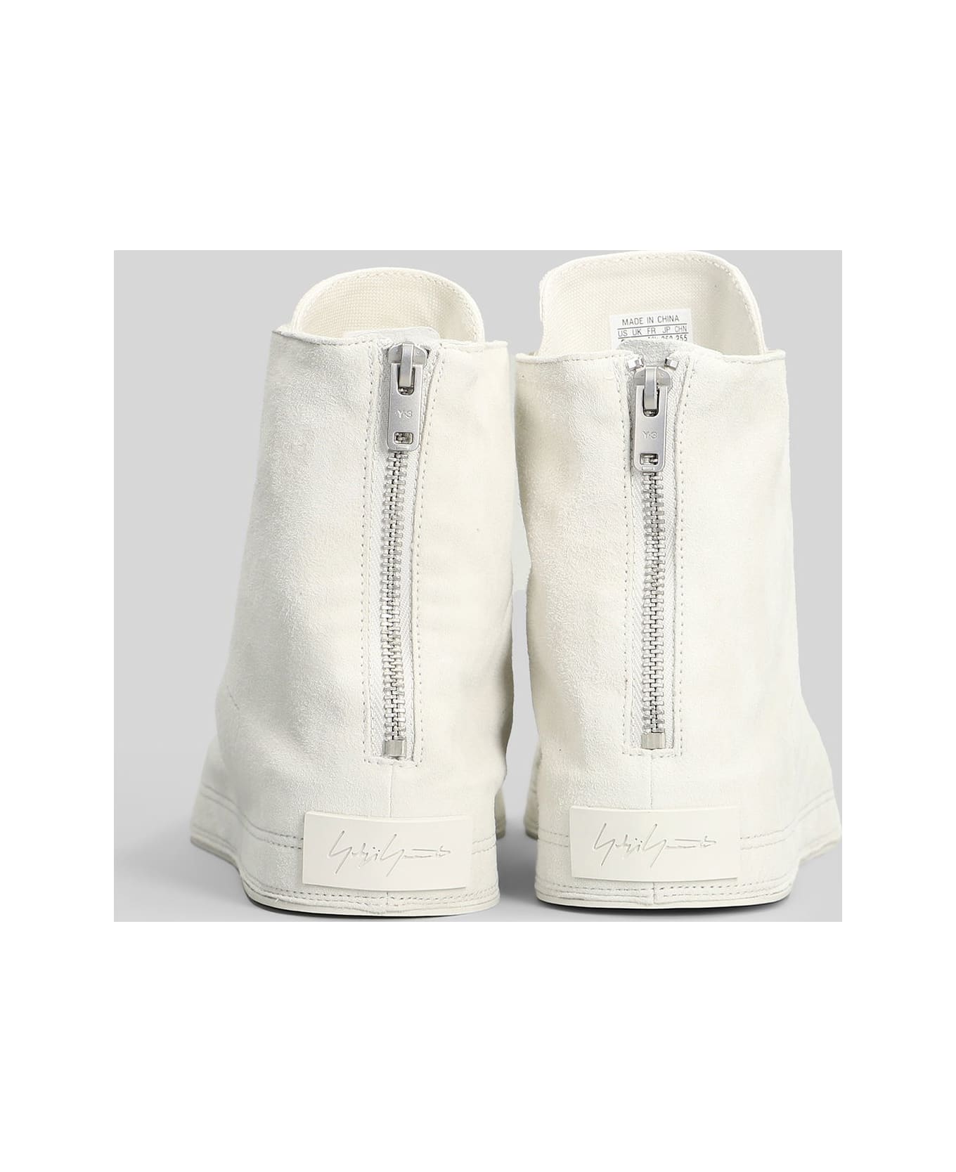 Y-3 Nizza Star Hi Sneakers In White Leather - white