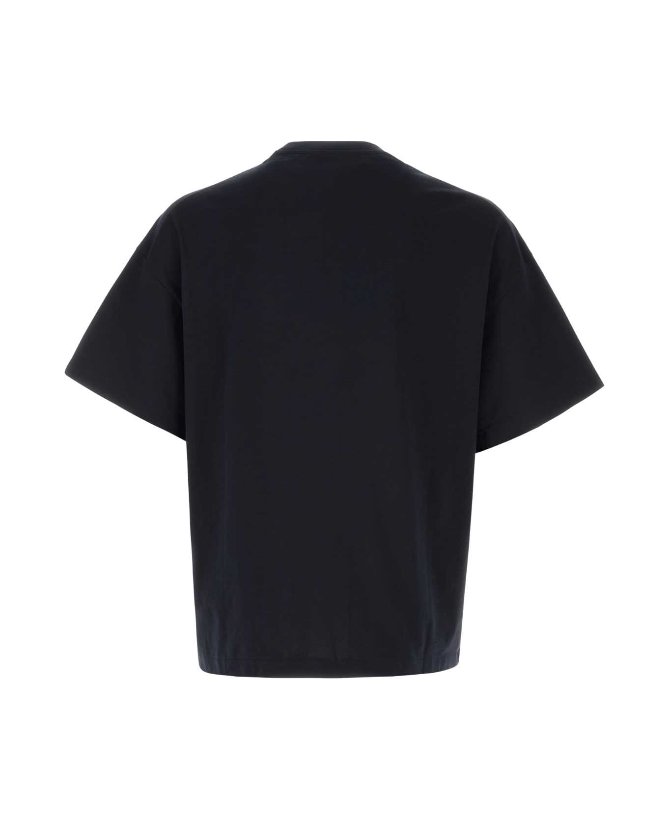 Jil Sander Black Cotton T-shirt - MIDNIGHT